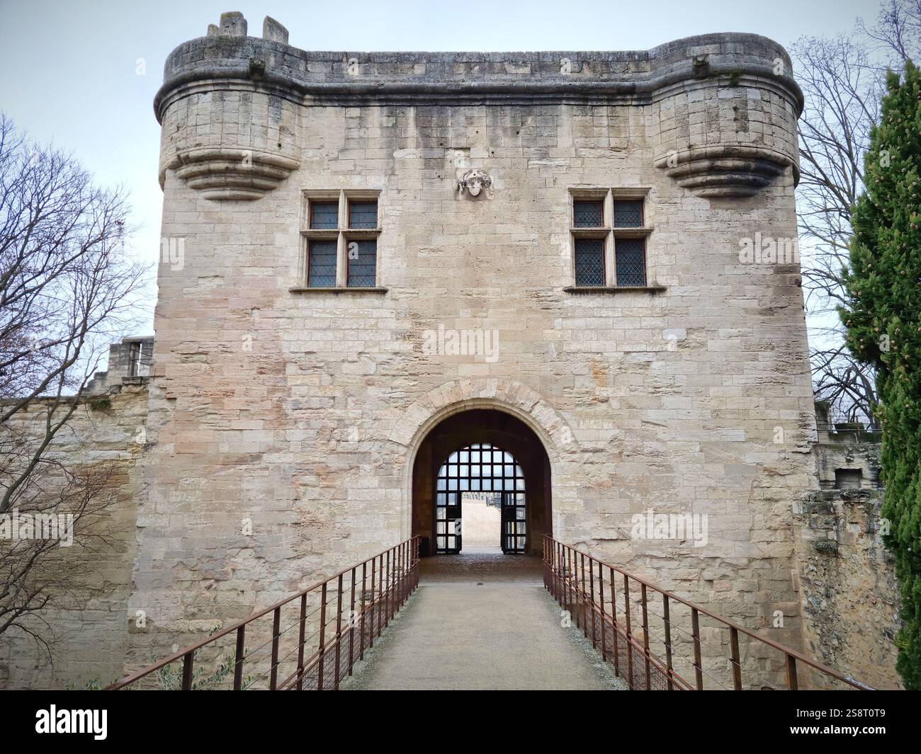 Vista sul ponte di Avignone, nel sud della Francia Foto Stock