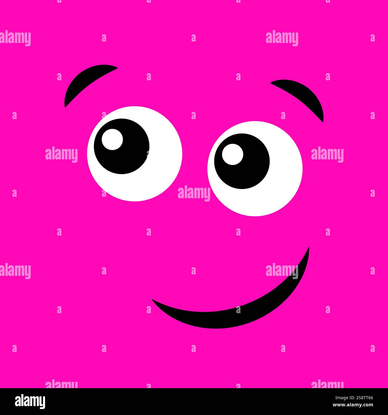 Faccia gioiosa sorpresa su sfondo a colori. Illustrazione vettoriale Illustrazione Vettoriale