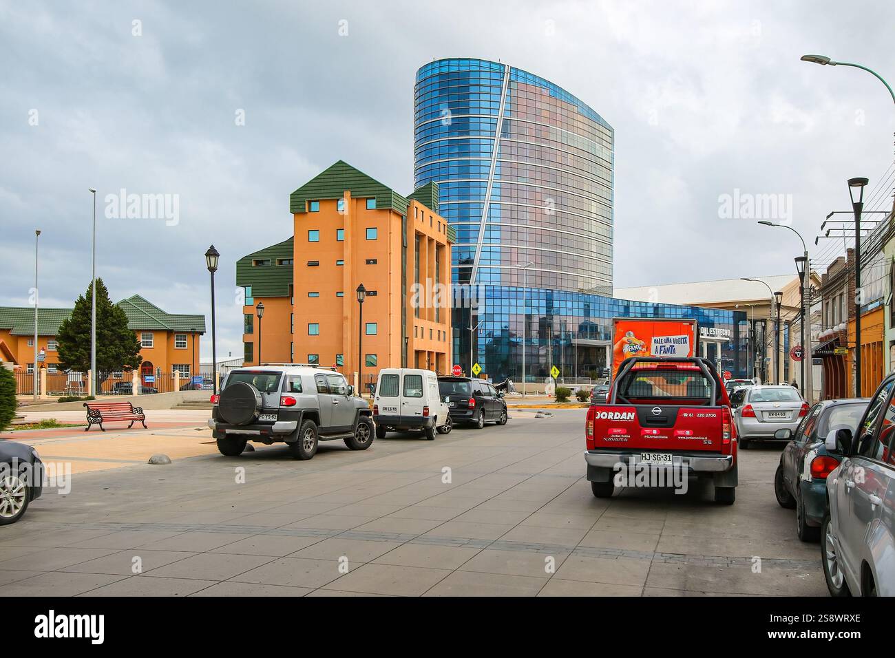 Hotel 'Dreams del Estrecho' (sogni dello stretto) a Punta Arenas, la città più meridionale del Cile, situato nella regione di Magallanes lungo la costa Foto Stock