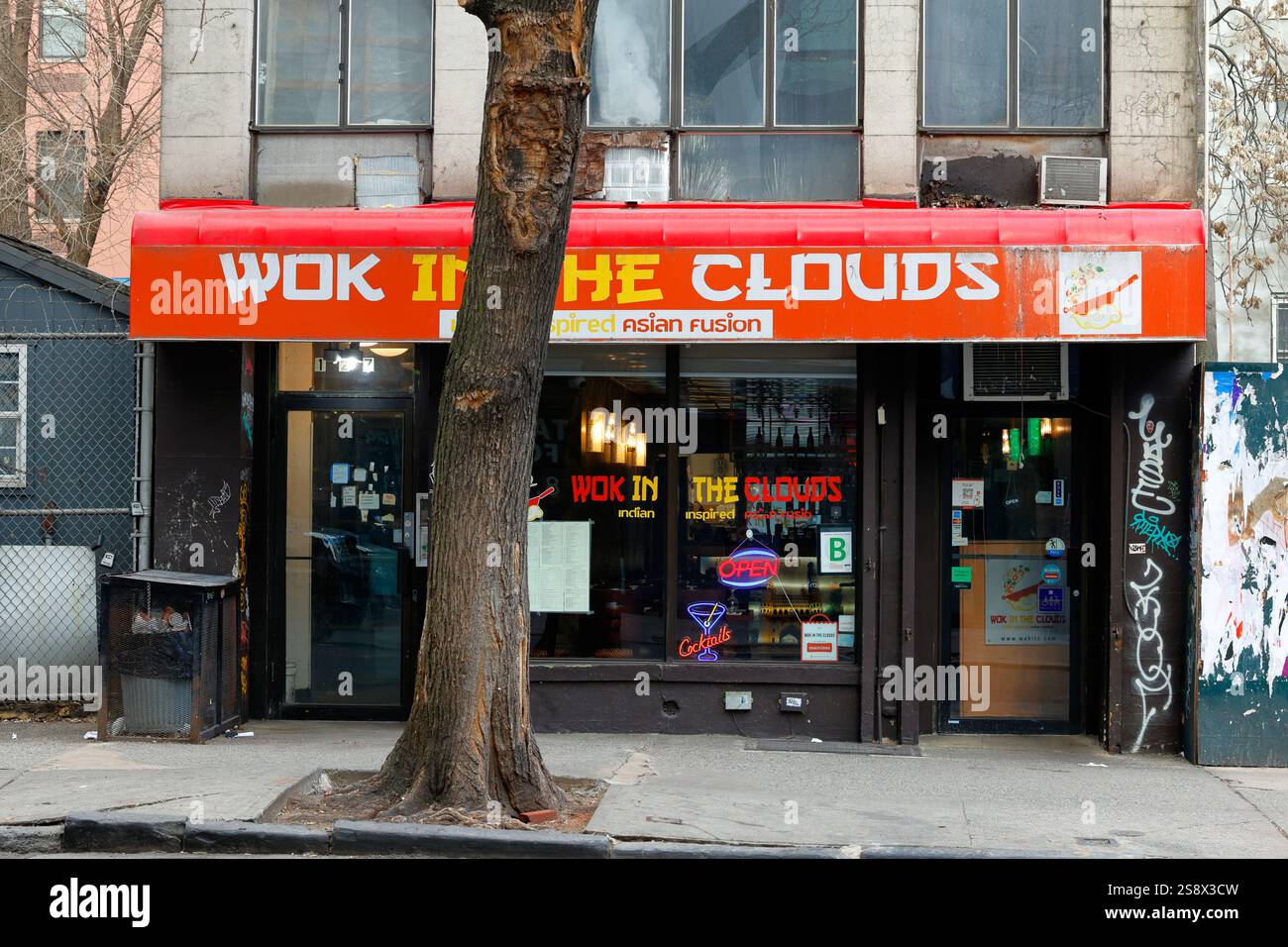 Wok in the Clouds, 127 e 28th St, New York, New York, New York, negozio di un ristorante indiano cinese nel quartiere Curry Hill, Rose Hill di Manhattan. Foto Stock