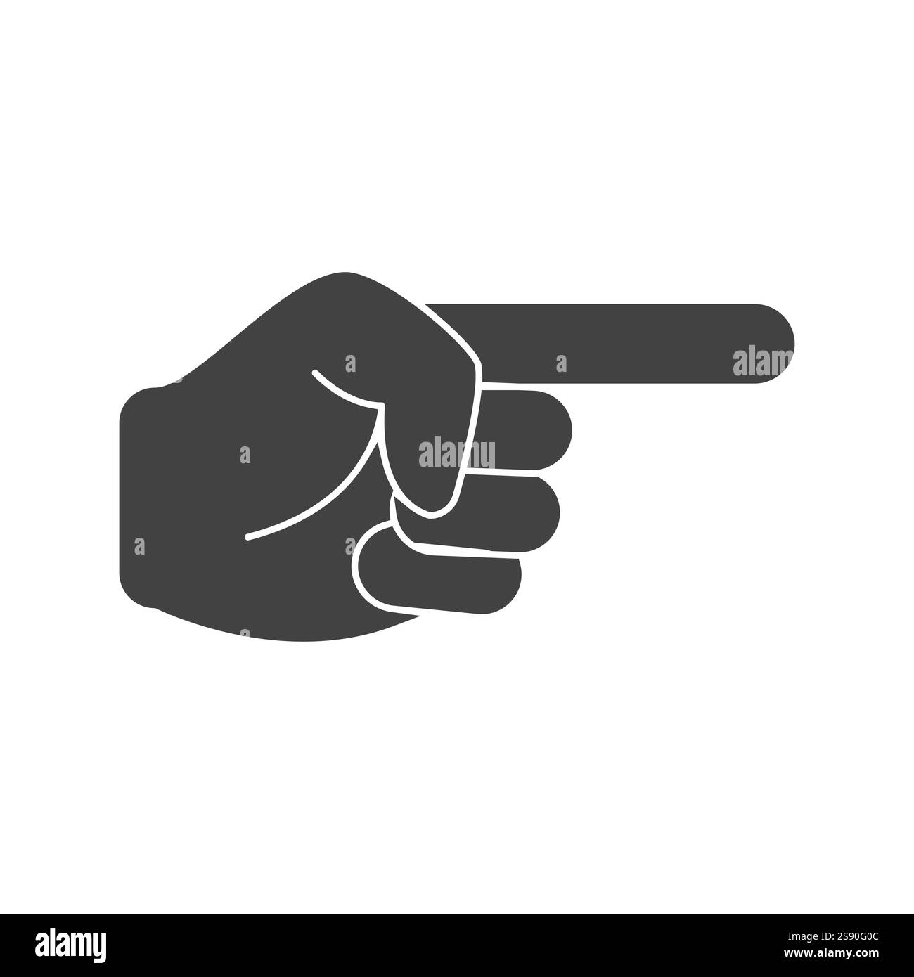 illustrazione vettoriale piatta con l'icona della mano del dito puntato Illustrazione Vettoriale