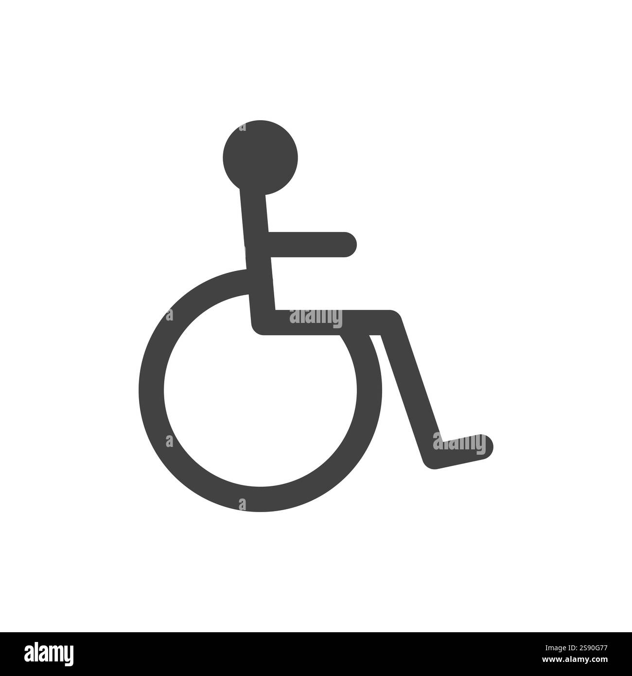 icona linea accesso sedia a rotelle immagine vettoriale piatta Illustrazione Vettoriale