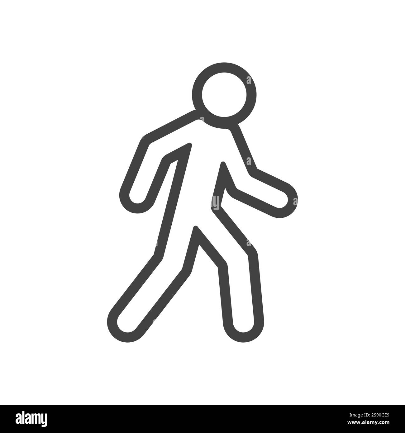 icona della linea segno a piedi vettore piatto su sfondo bianco Illustrazione Vettoriale