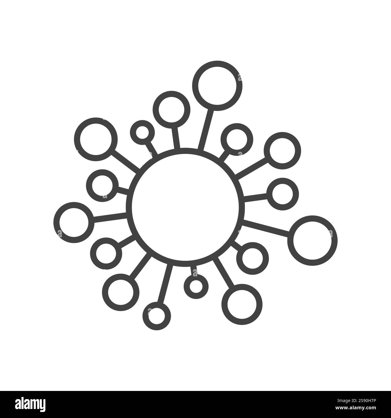 reti neurali con icona a linea isolate su sfondo bianco Illustrazione Vettoriale