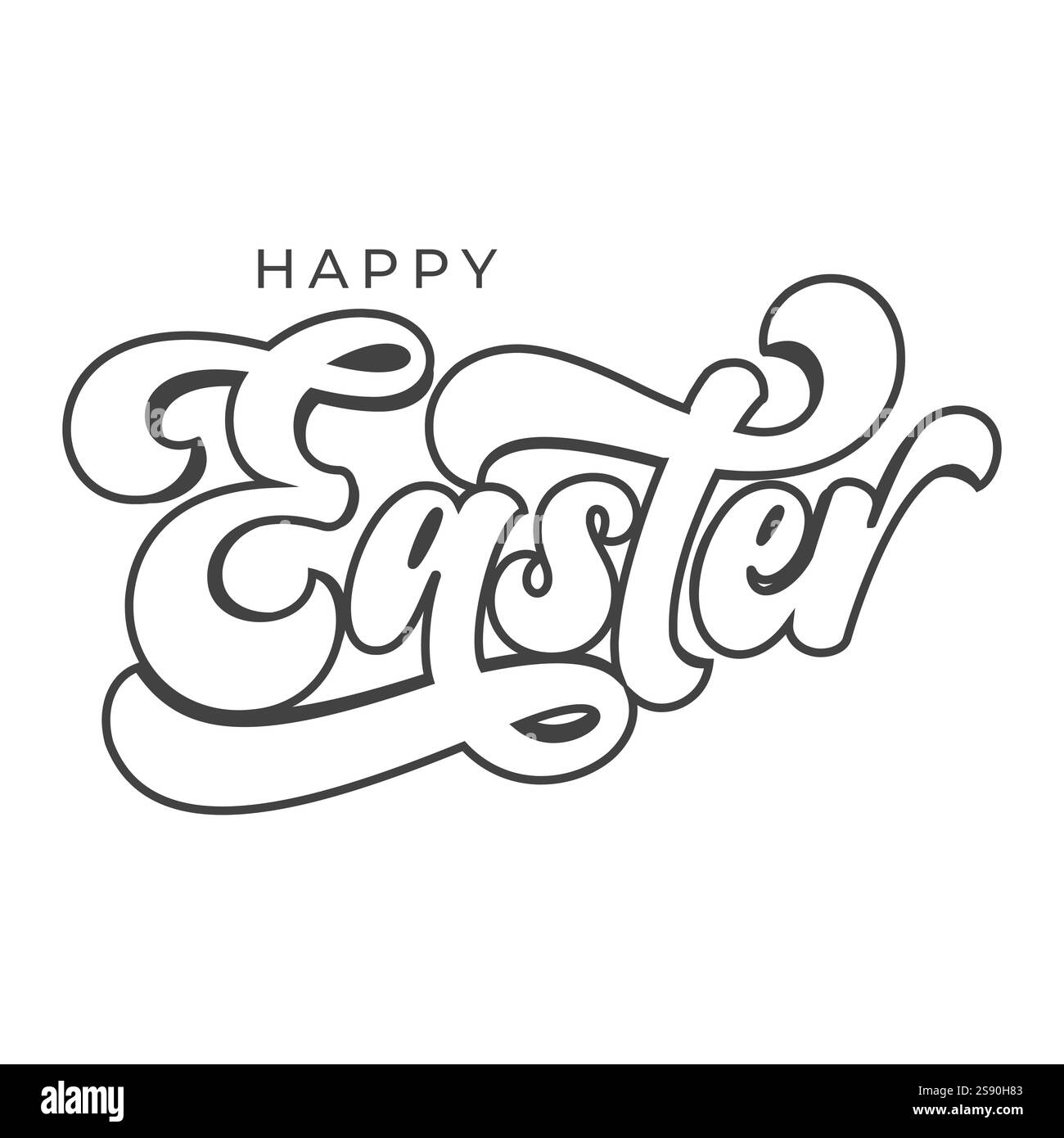 buona pasqua, design vettoriale con logo stampato a mano Illustrazione Vettoriale