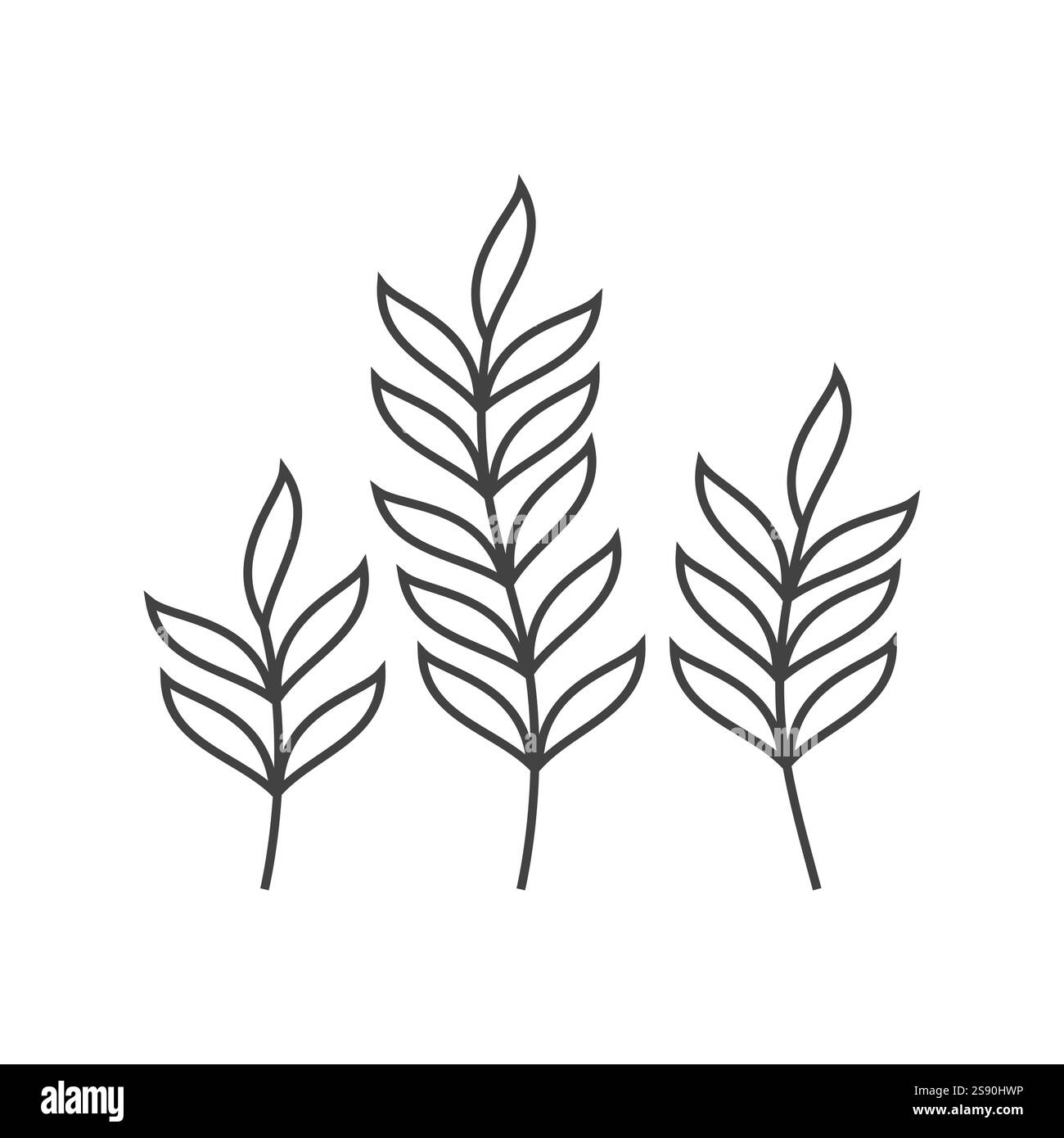 icona di linea vettore piatto a tre lamelle su sfondo bianco Illustrazione Vettoriale