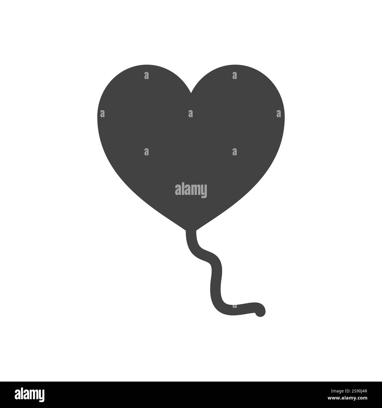 i palloncini segnano il simbolo amore su sfondo bianco Illustrazione Vettoriale