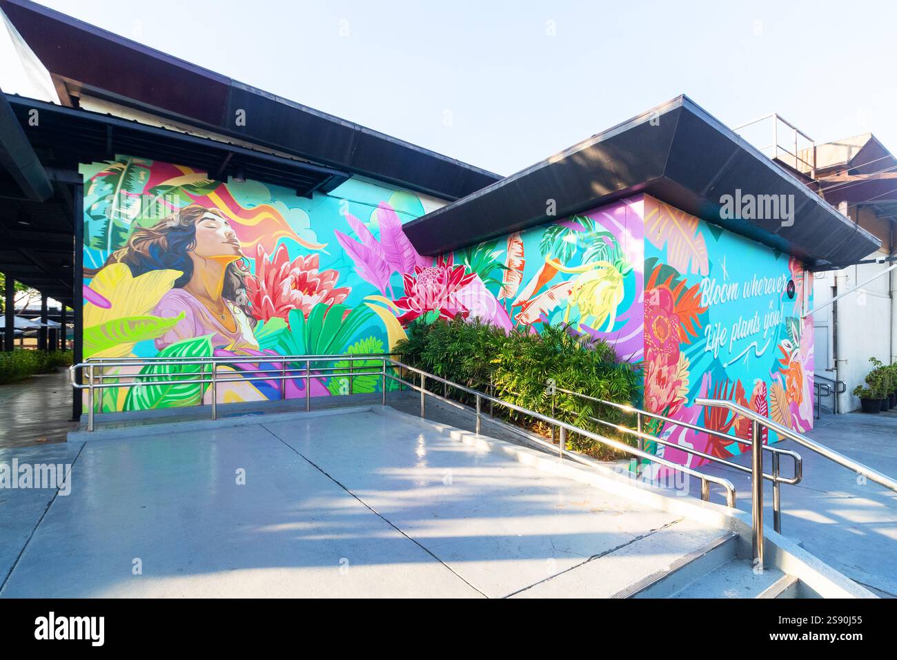 Murales colorati creati da artisti di strada locali a Iloilo, Filippine Foto Stock