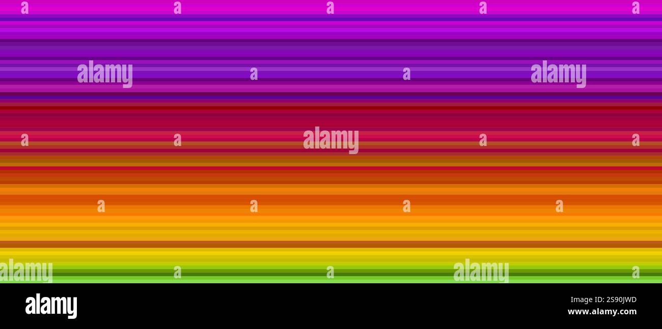 design astratto vivace e colorato con strisce orizzontali in un arcobaleno di sfumature Illustrazione Vettoriale