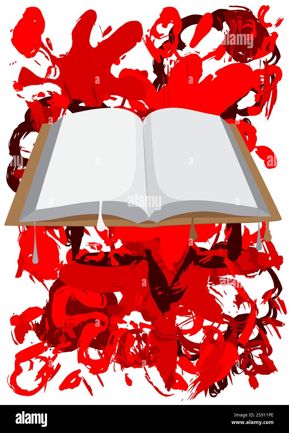 Graffiti del libro. Decorazione astratta di Street art moderna eseguita in stile di pittura urbana. Illustrazione Vettoriale