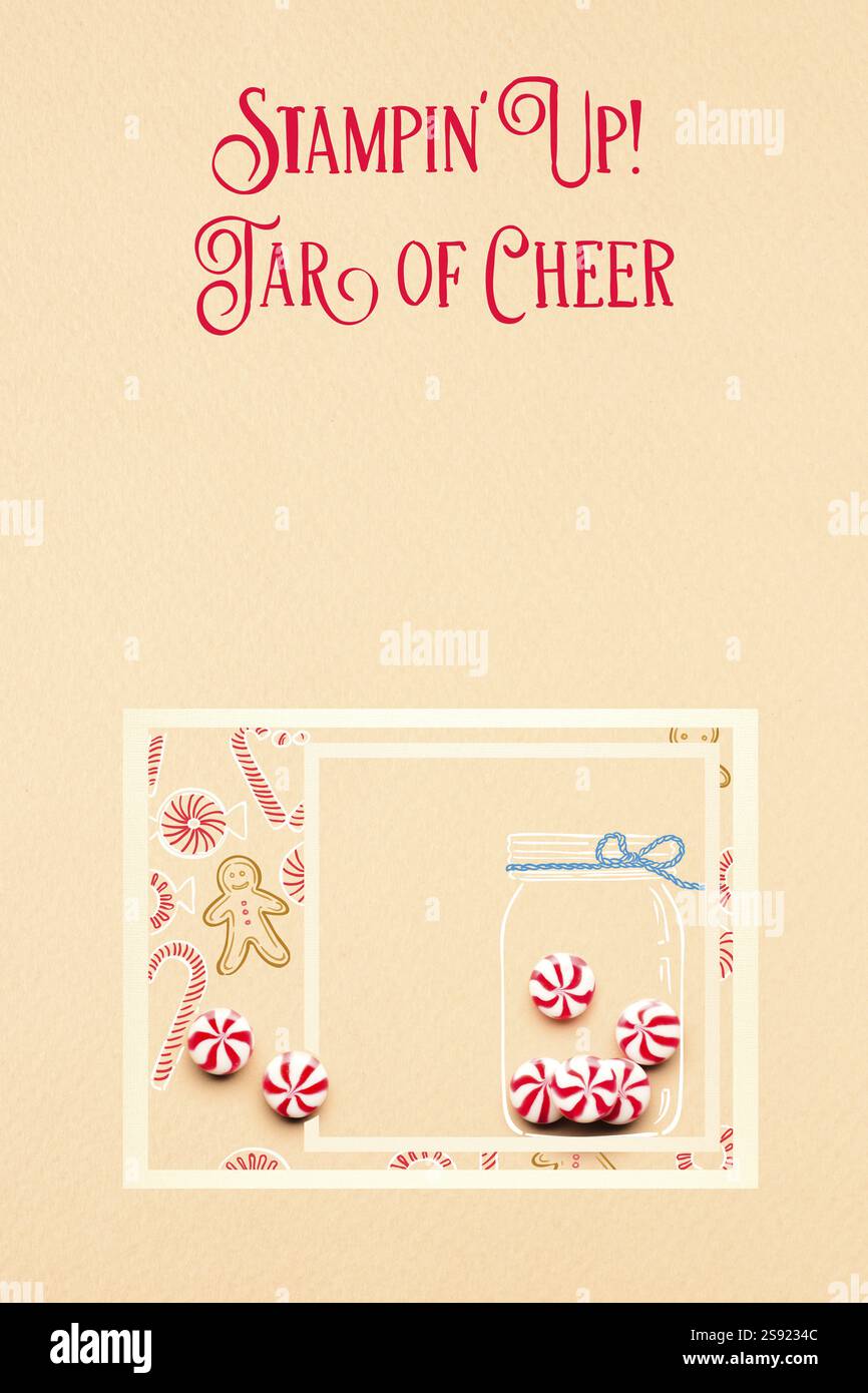 Foto creativa dei dolci natalizi in una bottiglia illustrata su sfondo marrone Foto Stock