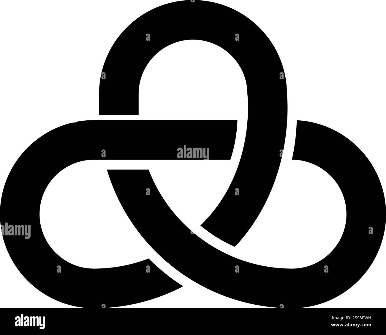 Nodo Gordiano icona simbolo geometria sacra colore nero illustrazione vettoriale immagine stile piatto semplice Illustrazione Vettoriale