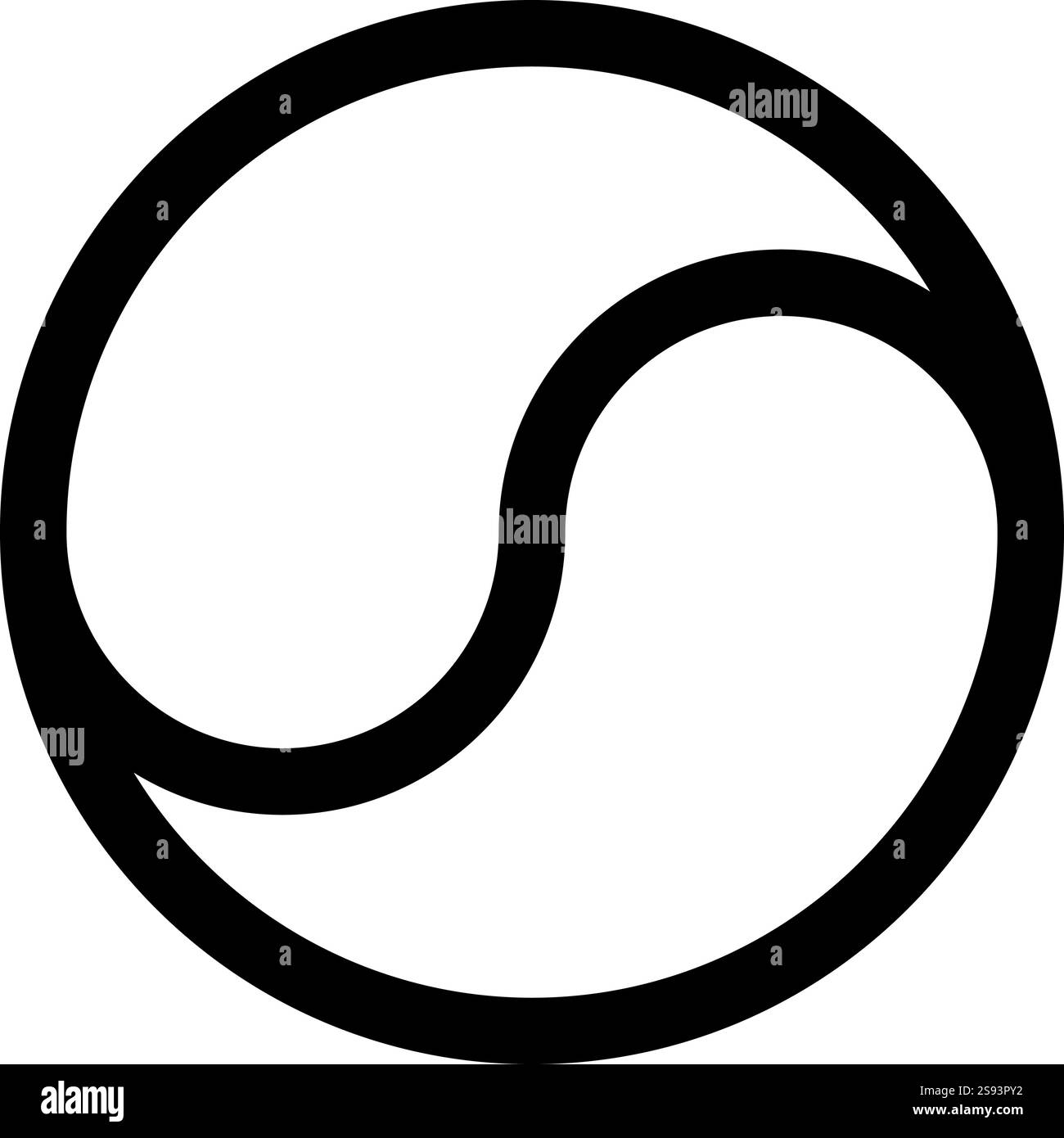 Yin Yang simbolo taoismo armonia equilibrio Concept icona colore nero immagine vettoriale stile piatto semplice Illustrazione Vettoriale