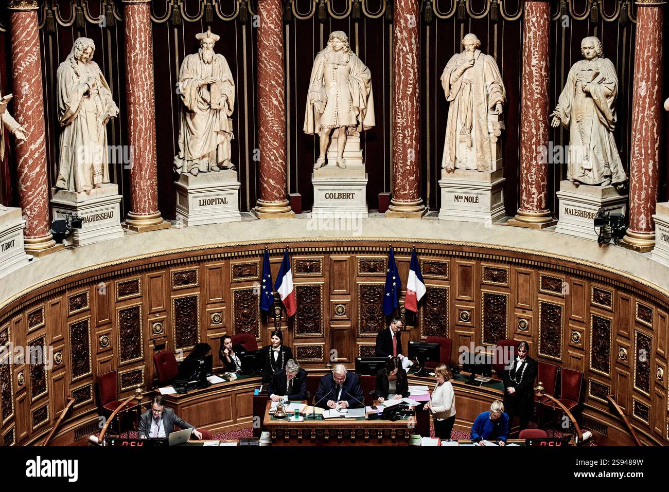 Antonin Burat / le Pictorium - sessione delle interrogazioni al governo del 22 gennaio 2025, al Senato francese - 22/01/2025 - Francia / Ile-de-France (regione) / Parigi - sessione delle interrogazioni al governo del 22 gennaio 2025, al Senato francese. Foto Stock