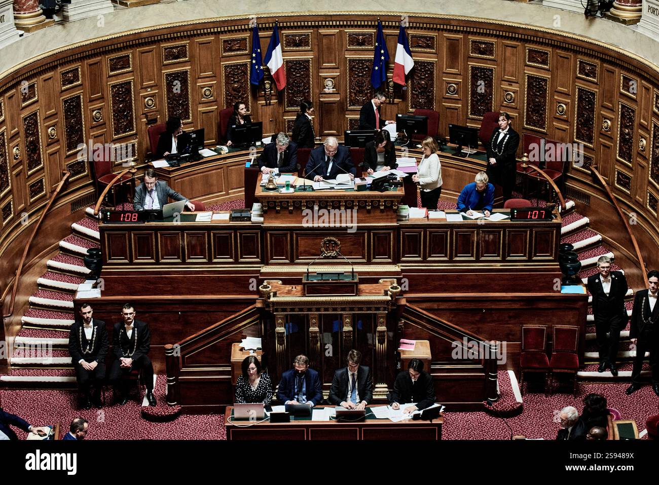 Antonin Burat / le Pictorium - sessione delle interrogazioni al governo del 22 gennaio 2025, al Senato francese - 22/01/2025 - Francia / Ile-de-France (regione) / Parigi - sessione delle interrogazioni al governo del 22 gennaio 2025, al Senato francese. Foto Stock