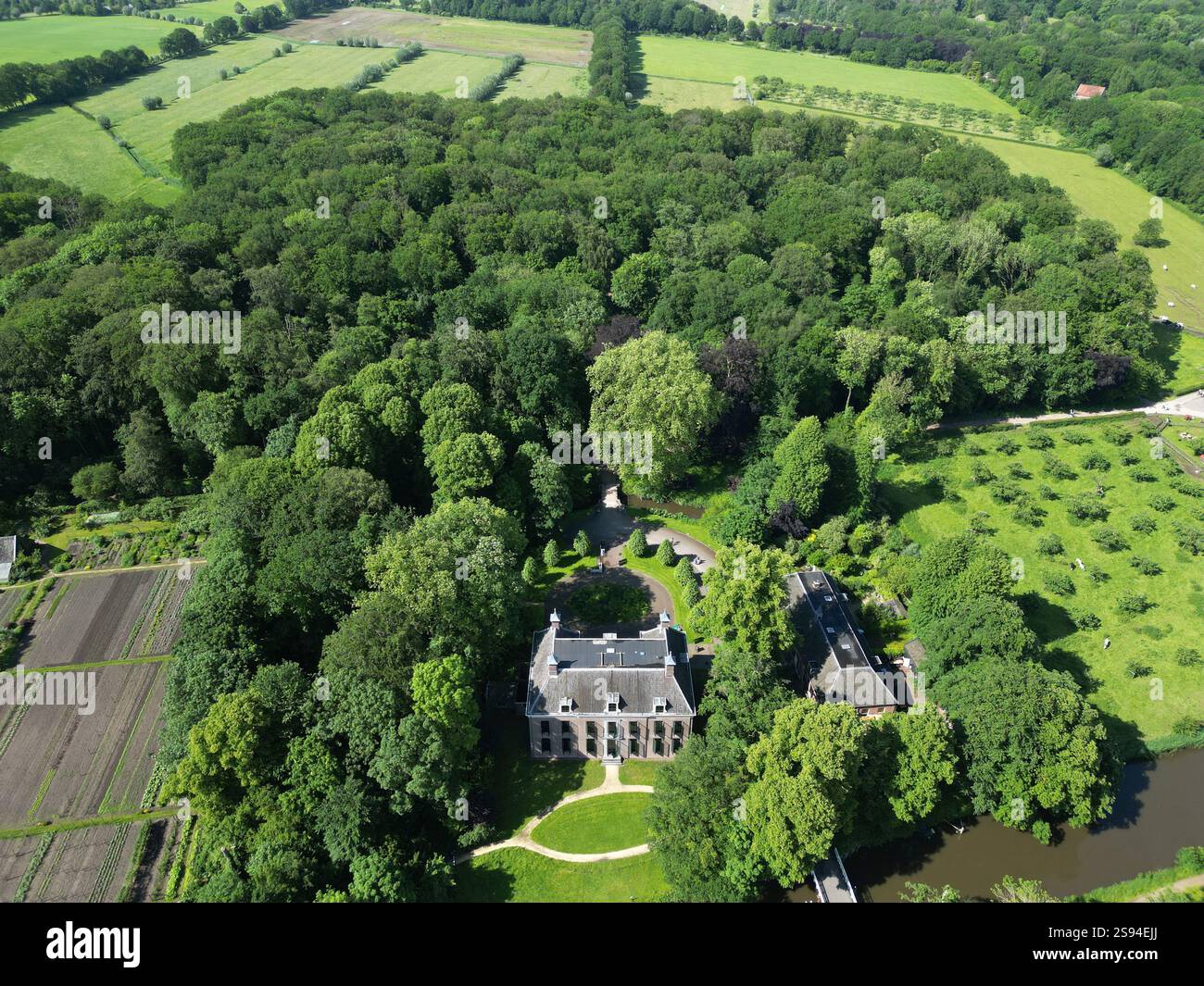 Veduta aerea dell'area verde di Oud Amelisweerd a Utrecht, Paesi Bassi Foto Stock