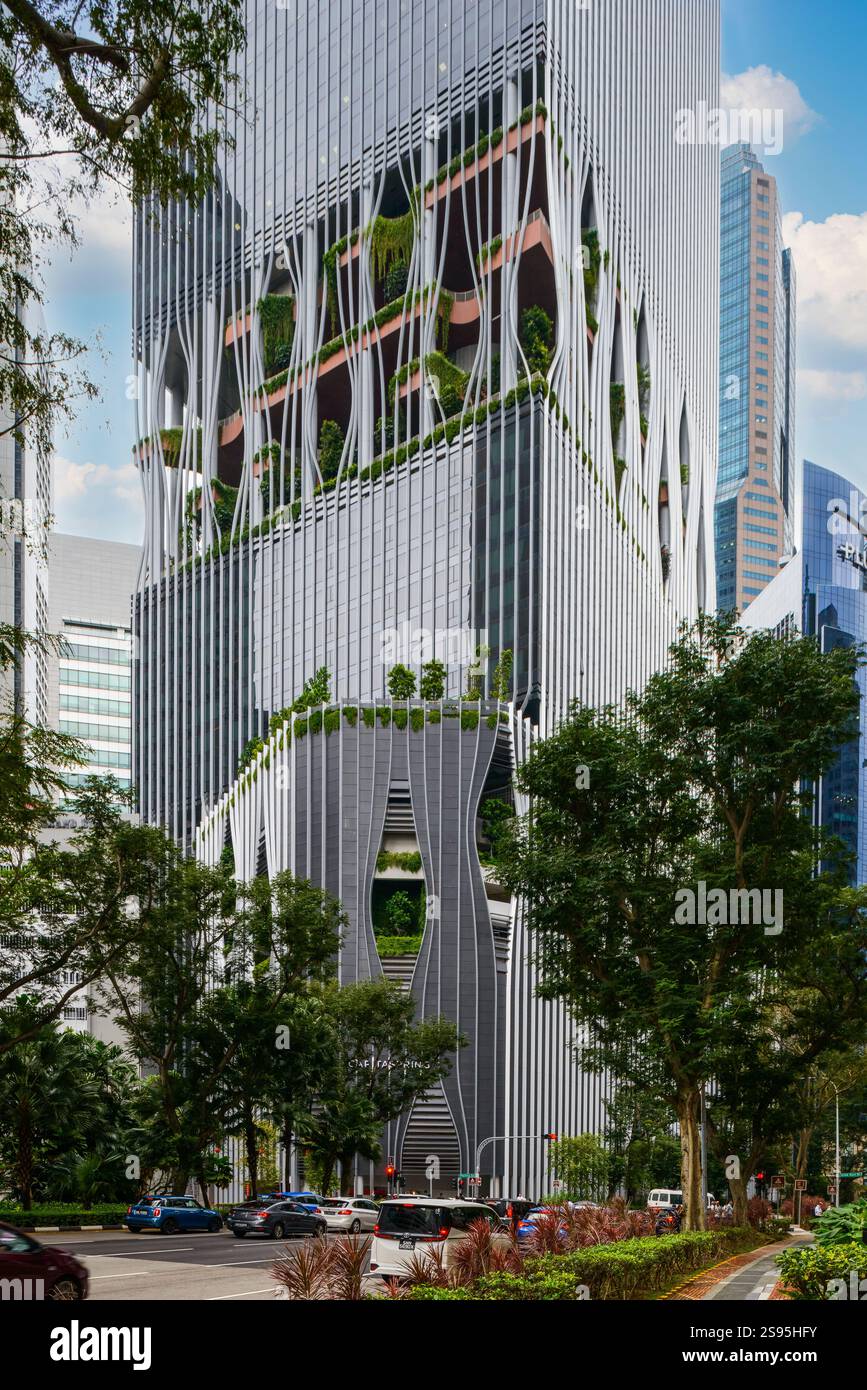 L'edificio CapitaSpring nel centro di Downtown Core, Singapore, Sud-est asiatico Foto Stock