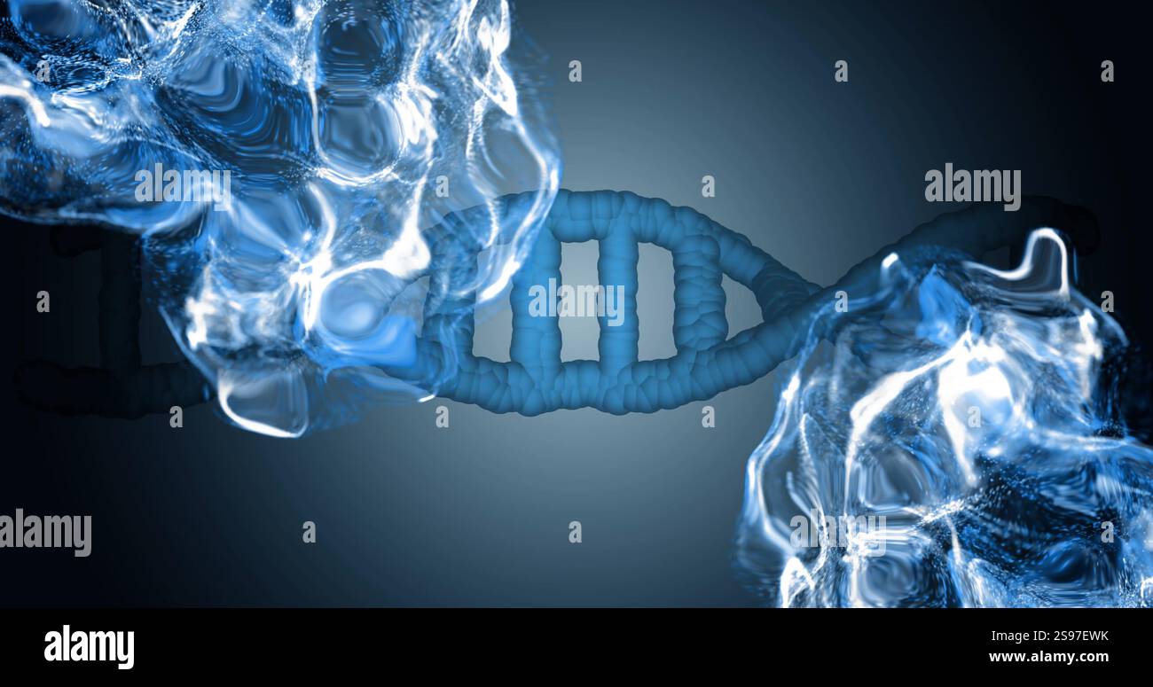Filamento di DNA e strutture molecolari, immagine della ricerca scientifica Foto Stock