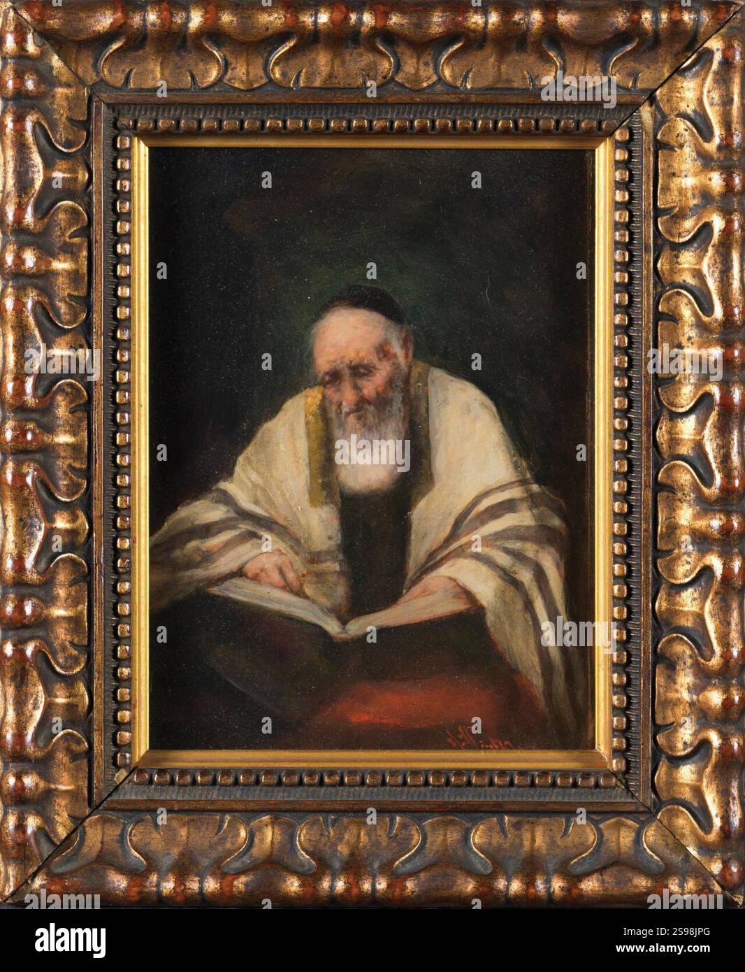 Hans Winter - l'étude Autriche, Vers 1900 Huile sur panneau Signé en Bas à droite H 16,5 cm L 12,5 cm. Foto Stock