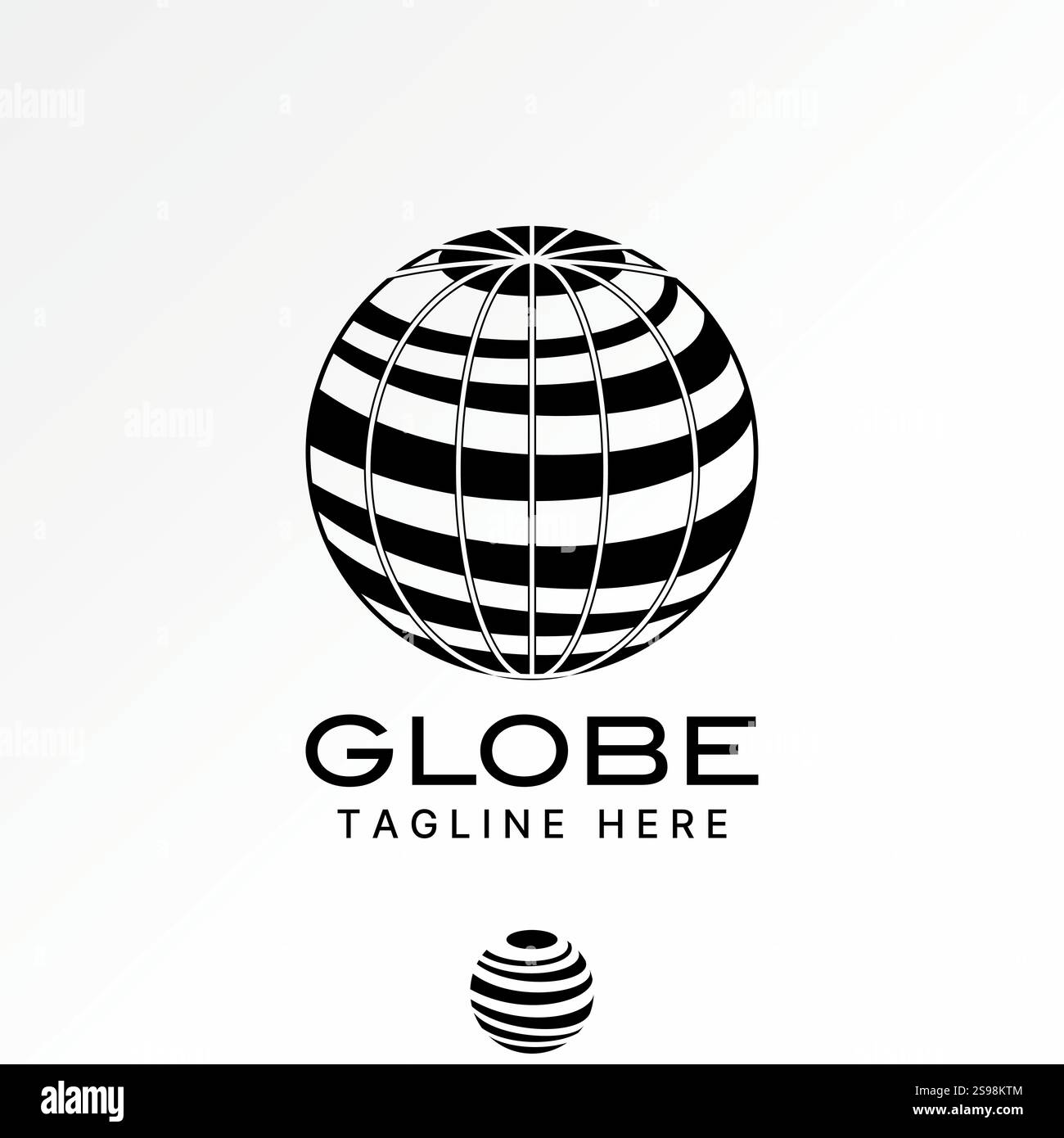 Design del logo concept grafico creativo immagine vettoriale di alta qualità grafica esclusiva cerchio di Swoosh taglio globo Terra mondo sfera pianeta Esplora lo spazio orbitale Illustrazione Vettoriale