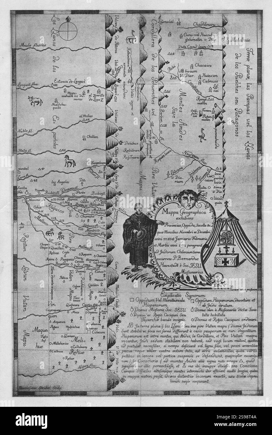 Havestadt. MAPA de araucania. Foto Stock