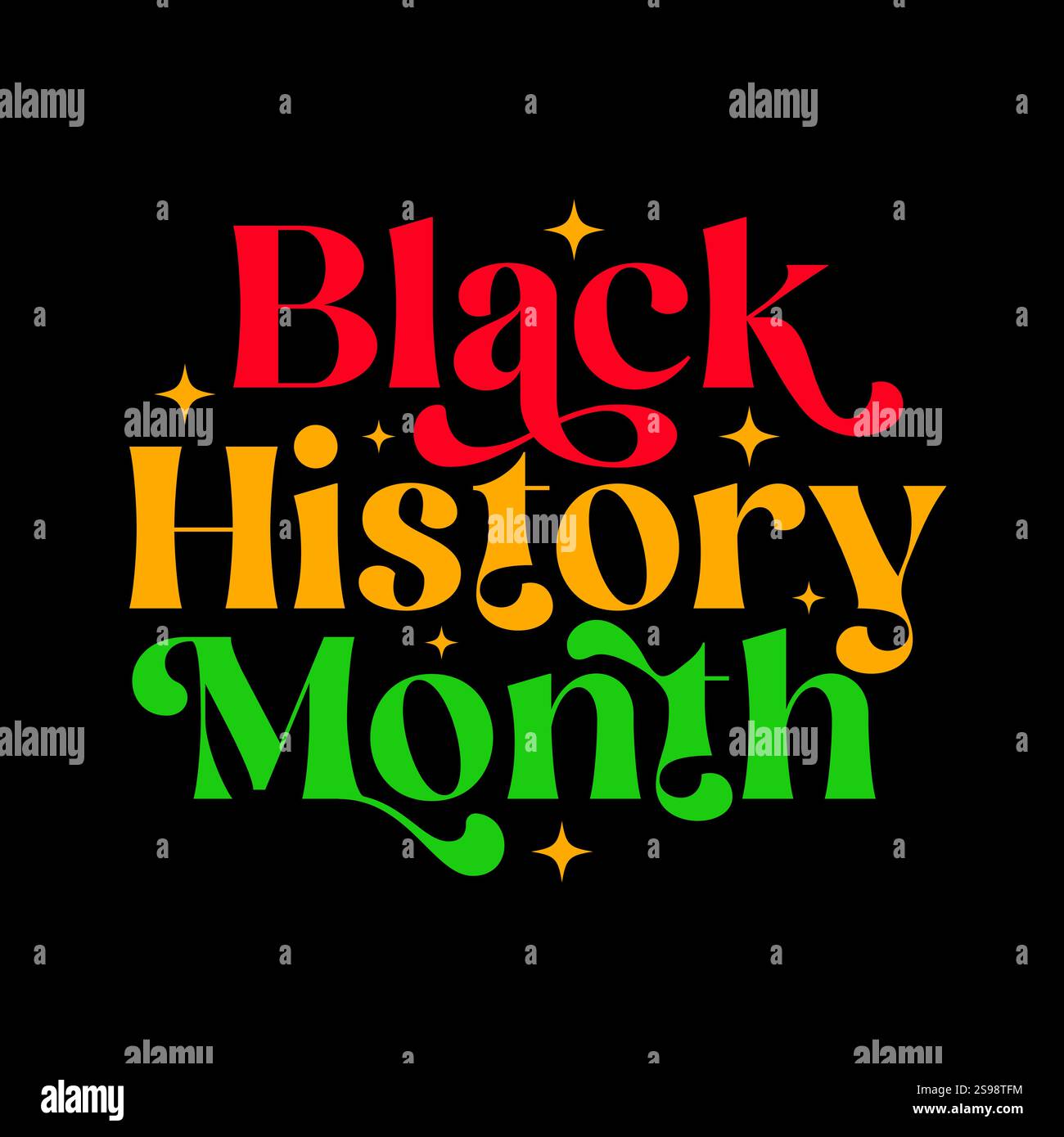 Biglietto d'auguri tipografico Black History Month. La storia afroamericana celebra negli Stati Uniti e in Canada. Black History Month poster, banner, flye Illustrazione Vettoriale