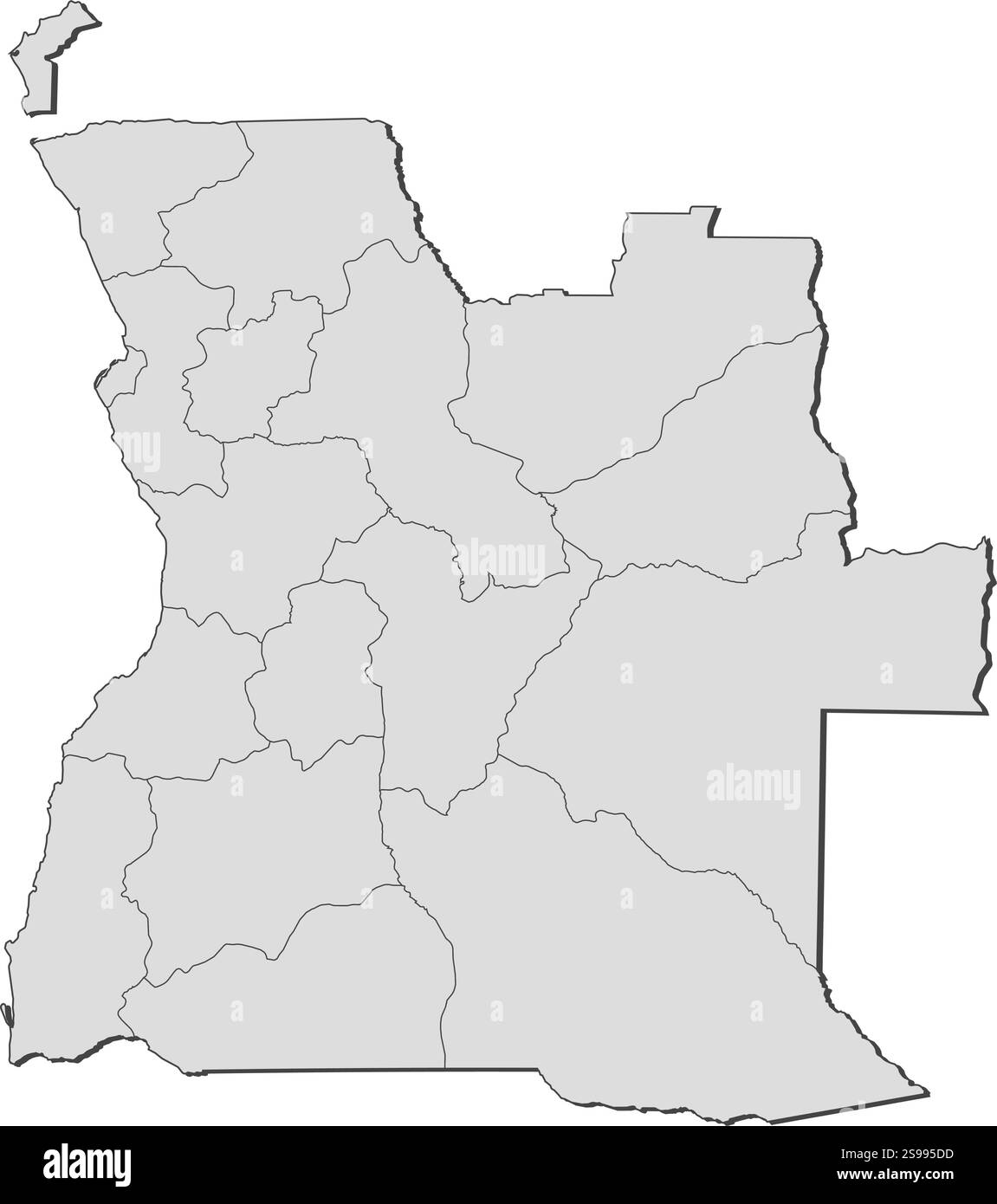 Mappa dell'Angola con le province. Illustrazione Vettoriale