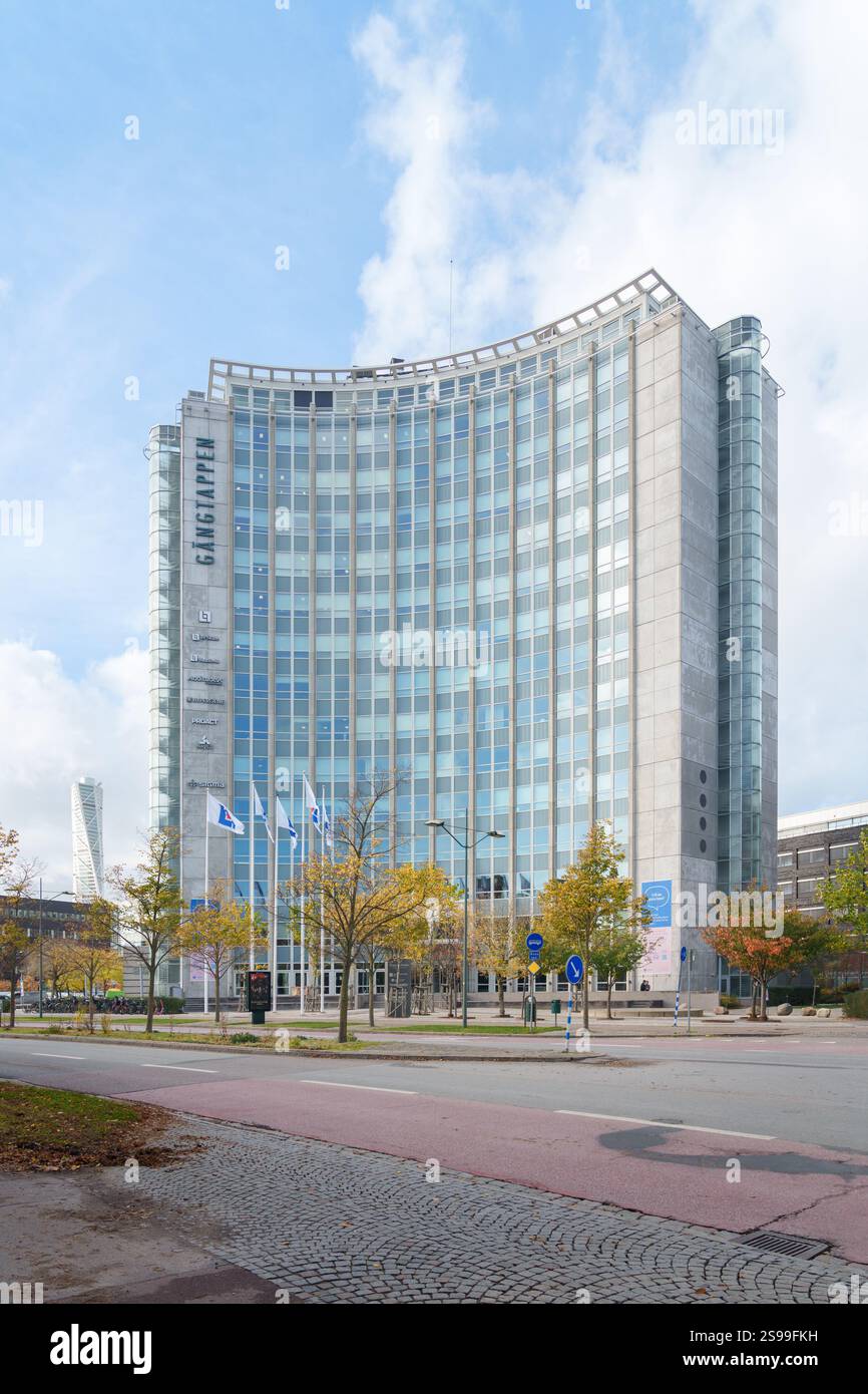 Malmö, Svezia - Gängtappen 1 edificio per uffici di Paul Hedqvist, in autunno/autunno Foto Stock