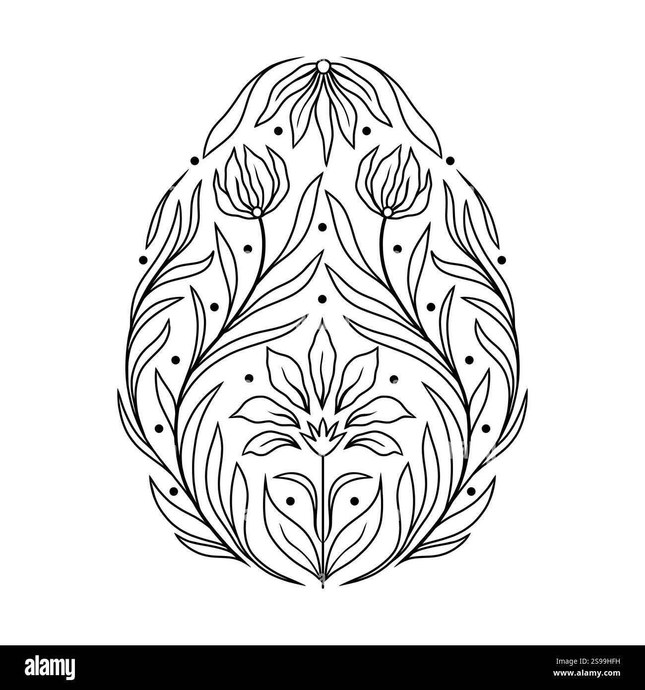 Uovo di Pasqua floreale i Illustrazione Vettoriale