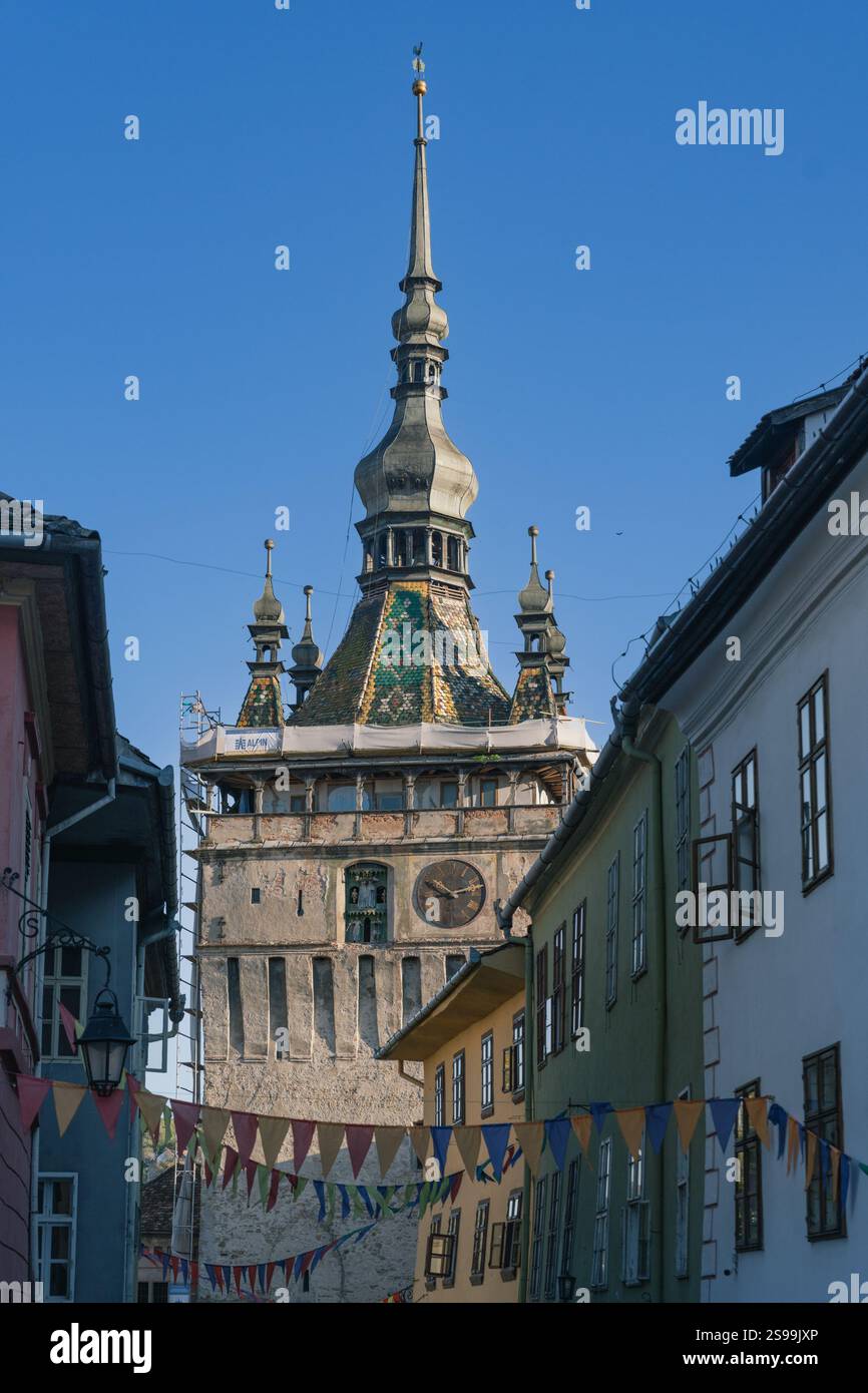 Centro storico di Sighisoara 1 Foto Stock
