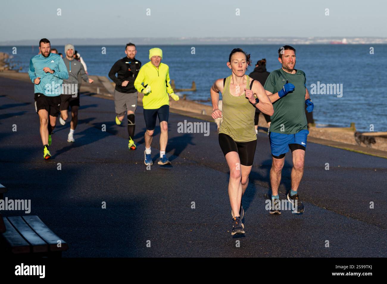 Parkrun UK at Minster Leas, Isola di Sheppey, 25 gennaio 2025 Foto Stock