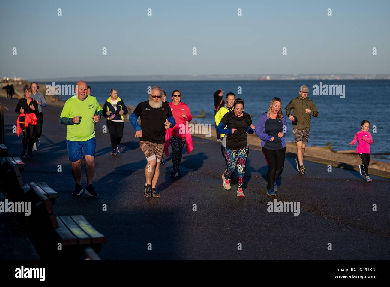 Parkrun UK at Minster Leas, Isola di Sheppey, 25 gennaio 2025 Foto Stock