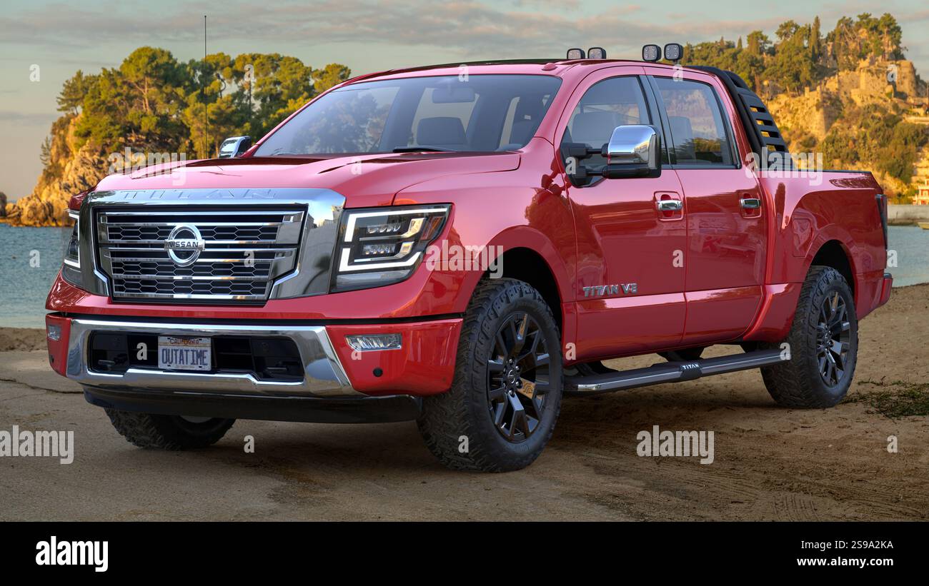 Nissan TITAN : pick-up full-size con impressionante traino, carico utile e motore V8. Foto Stock