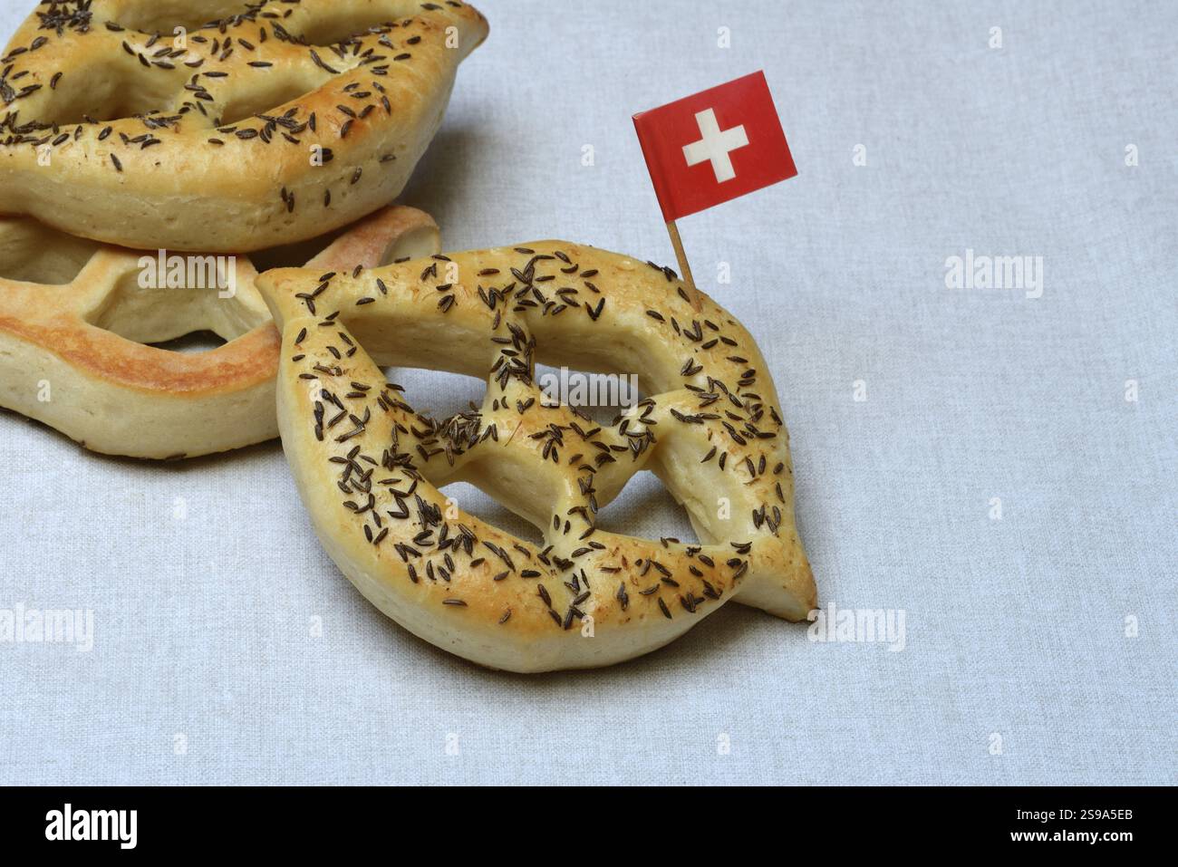 Fastenwaehe, pasticceria pretzel di Basilea, Svizzera, Europa Foto Stock