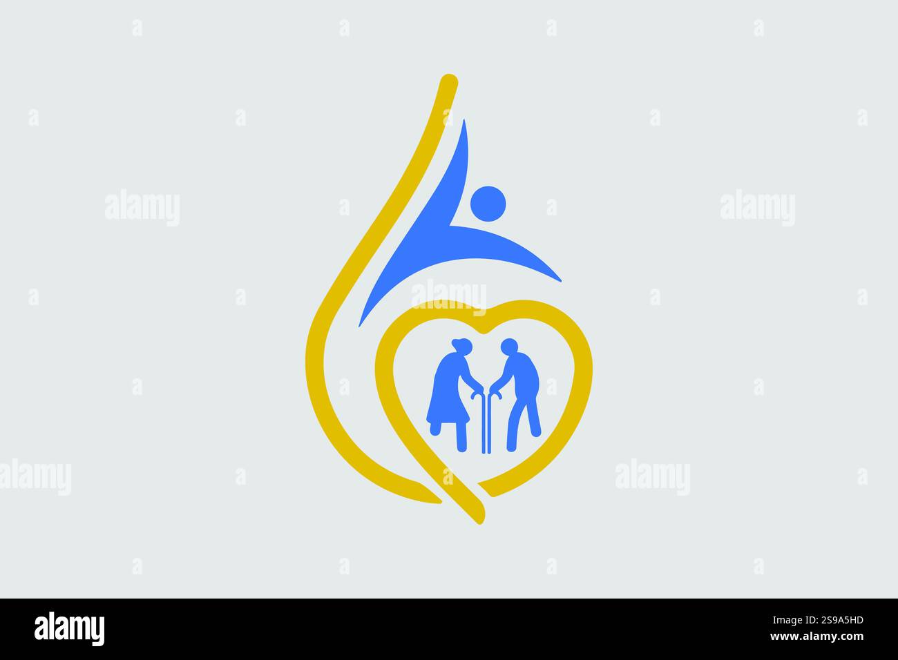 Old Age Home Hospital Logo Design Professional & Classic Illustrazione Vettoriale