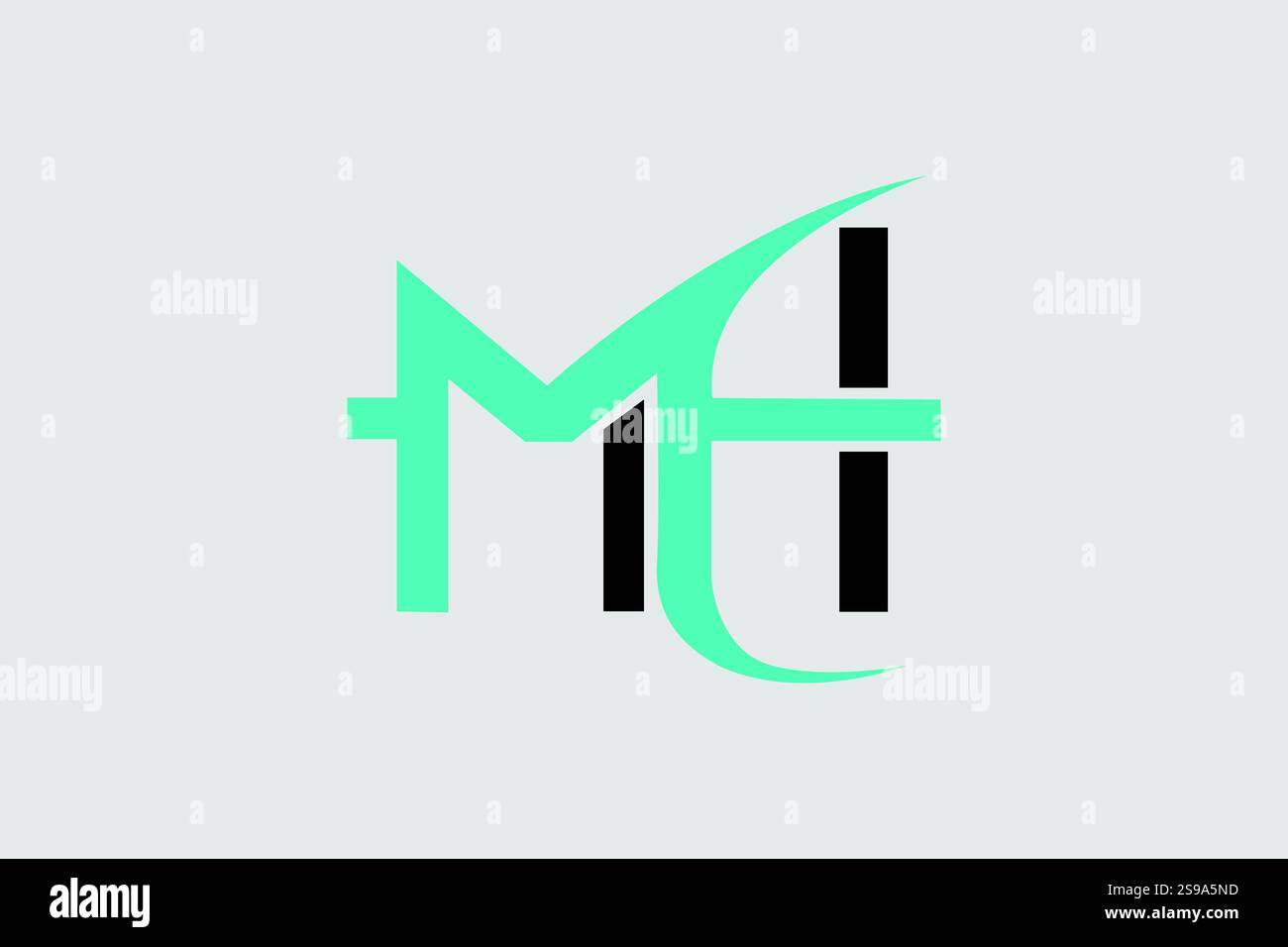 MH Logo Design Professional e Classic Illustrazione Vettoriale