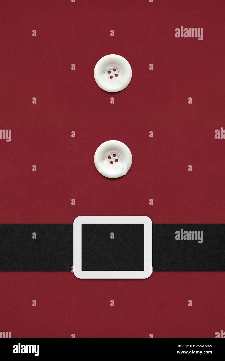 Foto creativa di un biglietto con costume natalizio Foto Stock