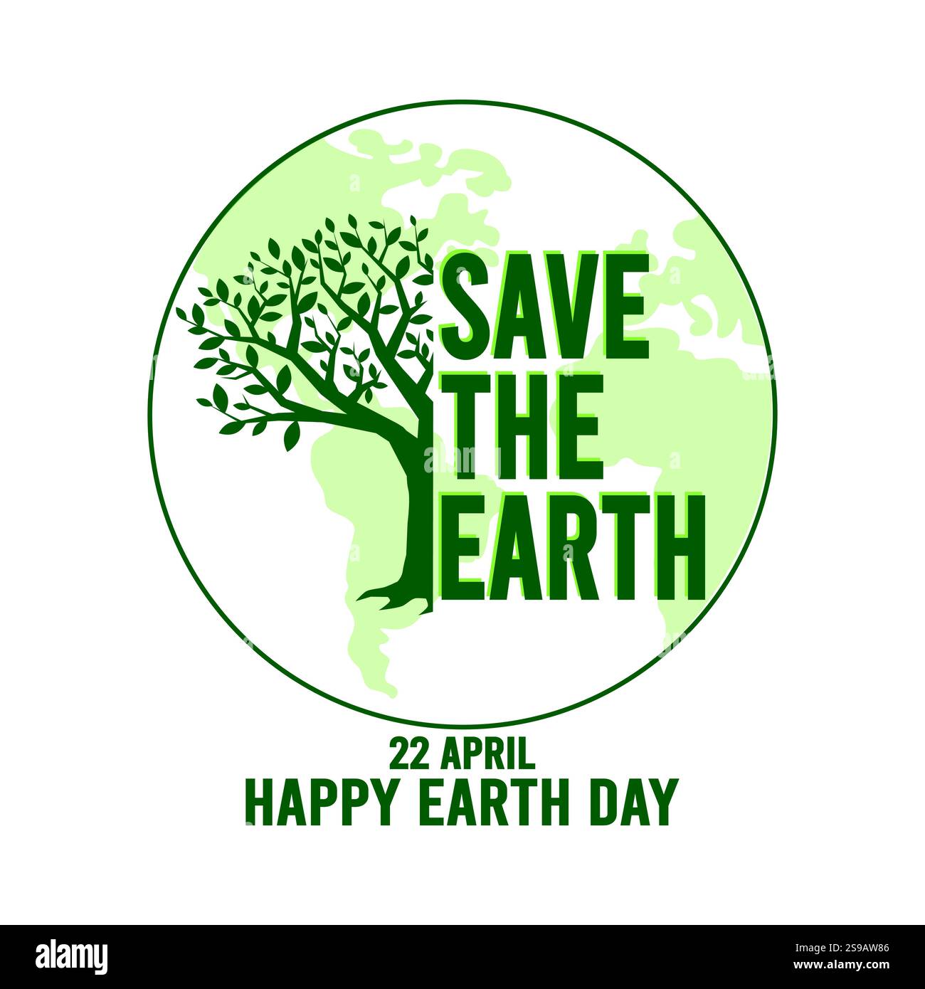 Save the Planet, 22 aprile illustrazione vettoriale della giornata della Terra Illustrazione Vettoriale