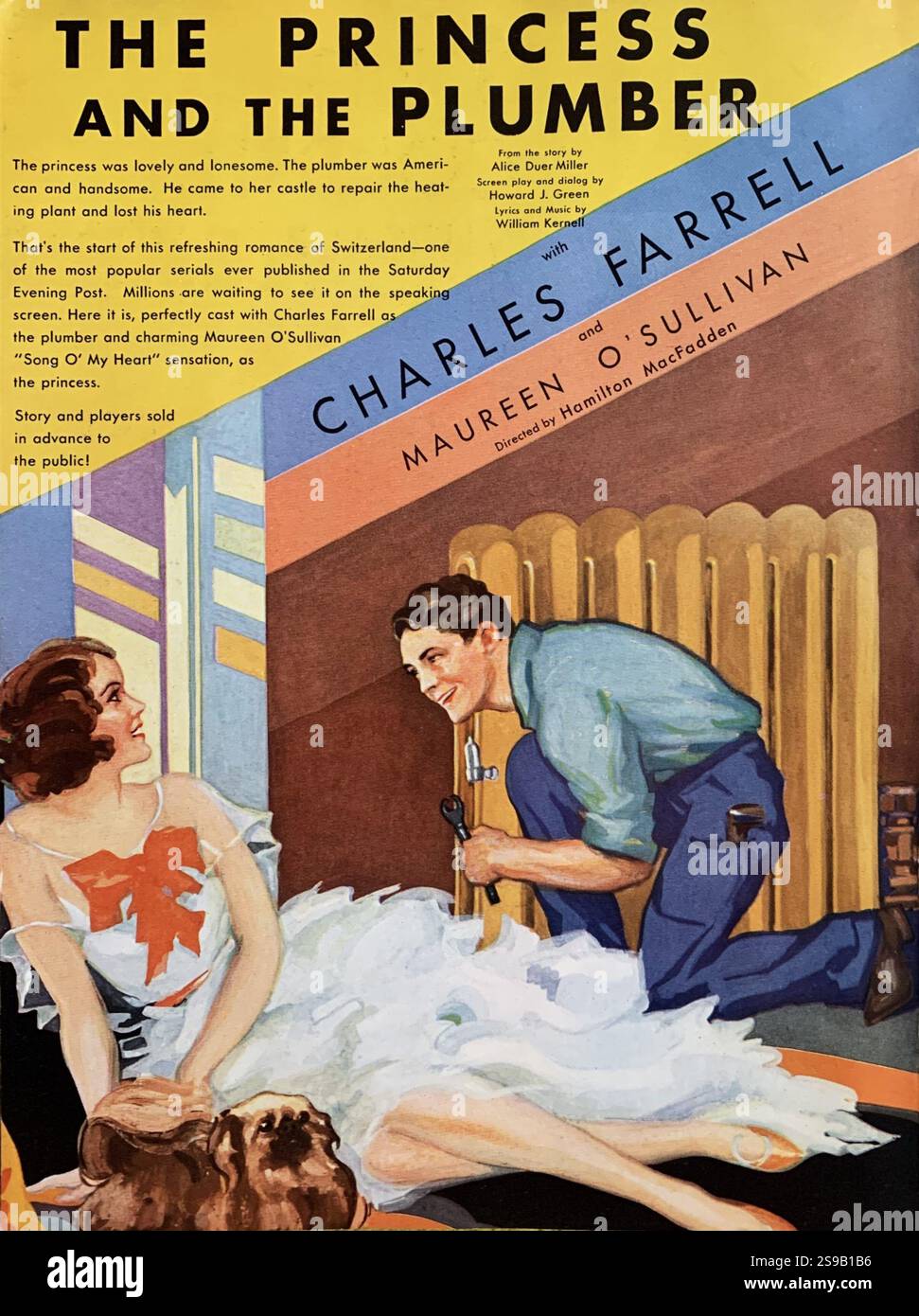 CHARLES FARRELL e MAUREEN o'SULLIVAN in LA PRINCIPESSA E L'IDRAULICO 1930 regista HAMILTON Macfadden (successivamente ALEXANDER KORDA) storia Alice Duer Miller sceneggiatura Howard J. Green Promotional ArtWork della Fox Film Corporation Espositore's Year Book per i prossimi film del 1930 - 1931 Foto Stock