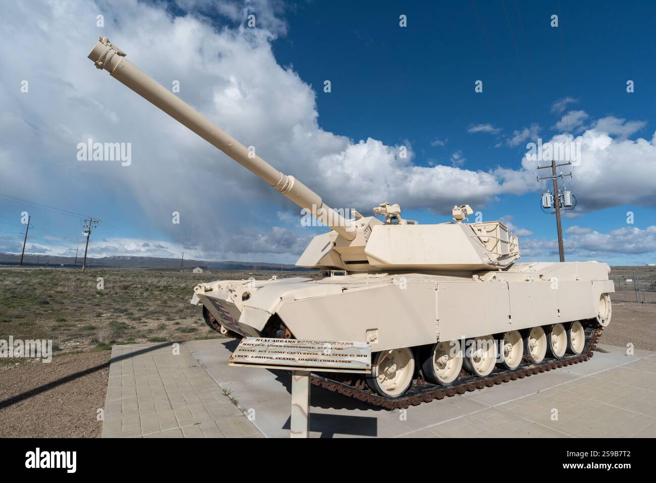 Carro armato M1A1 Abrams in mostra nella contea di Elmore, Idaho. Foto Stock