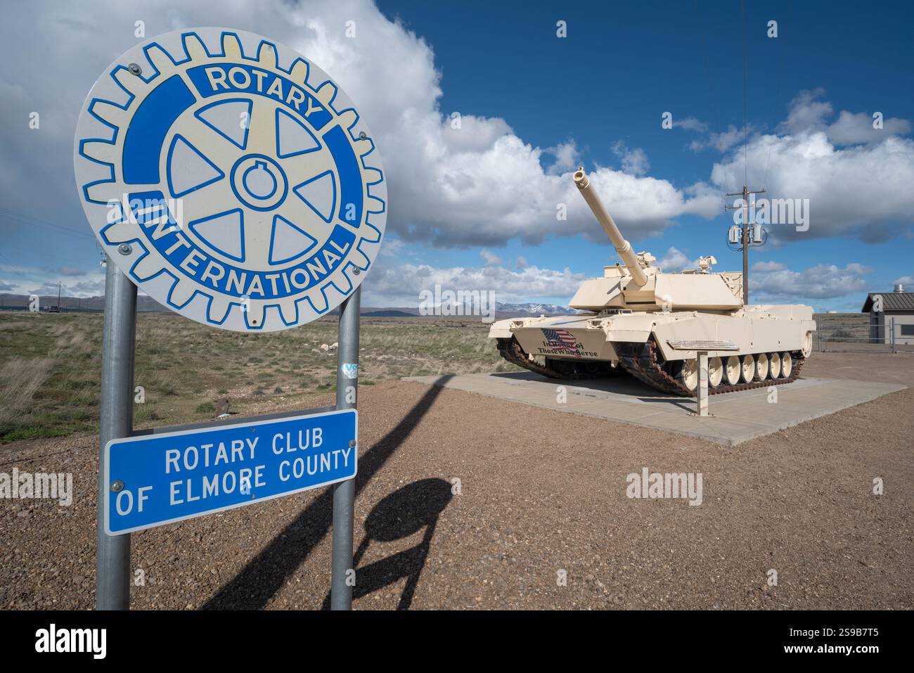 Carro armato M1A1 Abrams in mostra nella contea di Elmore, Idaho. Foto Stock