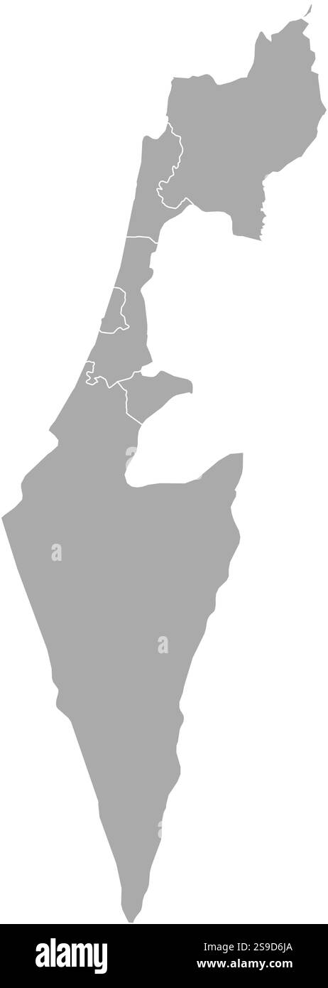 Mappa di Israele con le province. Illustrazione Vettoriale