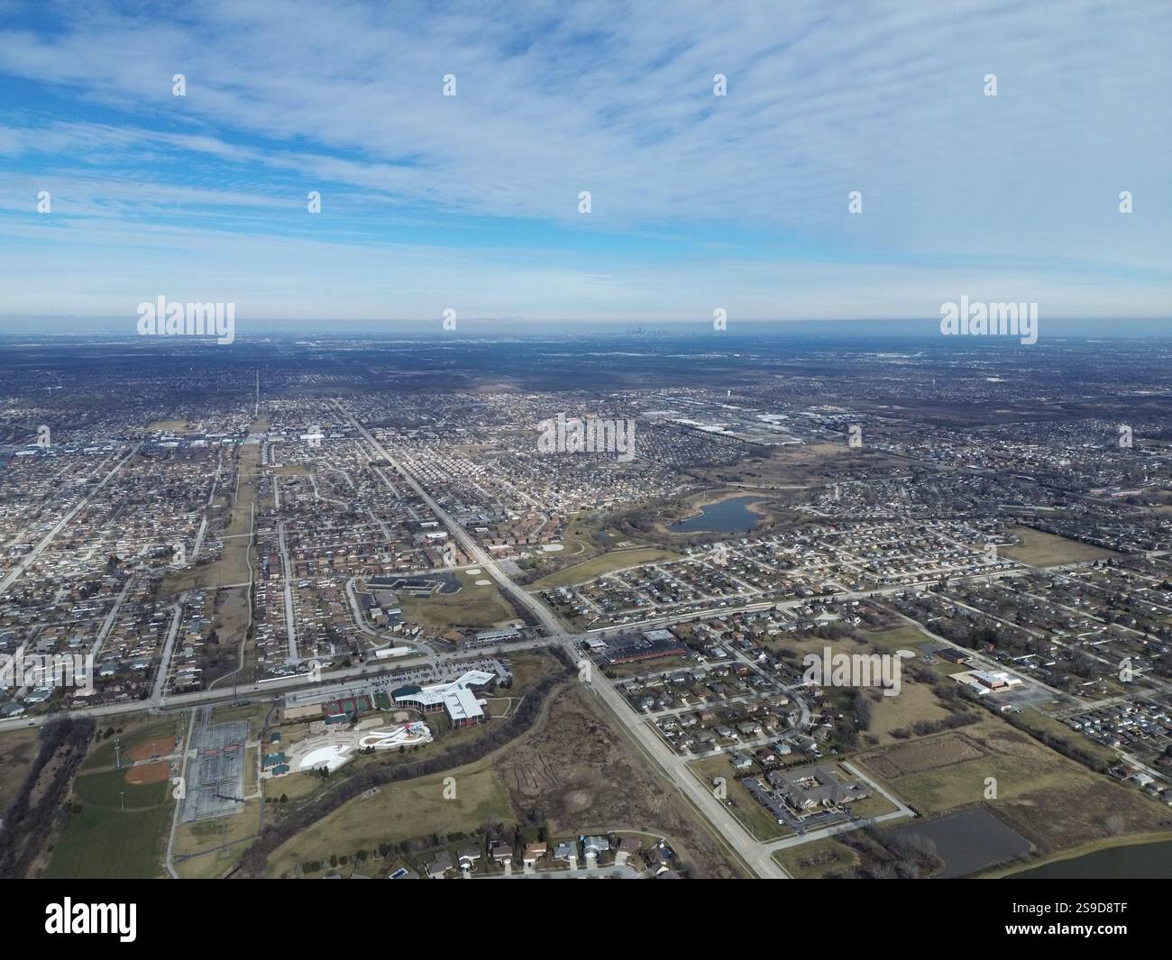 Parcheggio, magazzino, logistica, stoccaggio, trasporto, distribuzione, catena di approvvigionamento Foto Stock