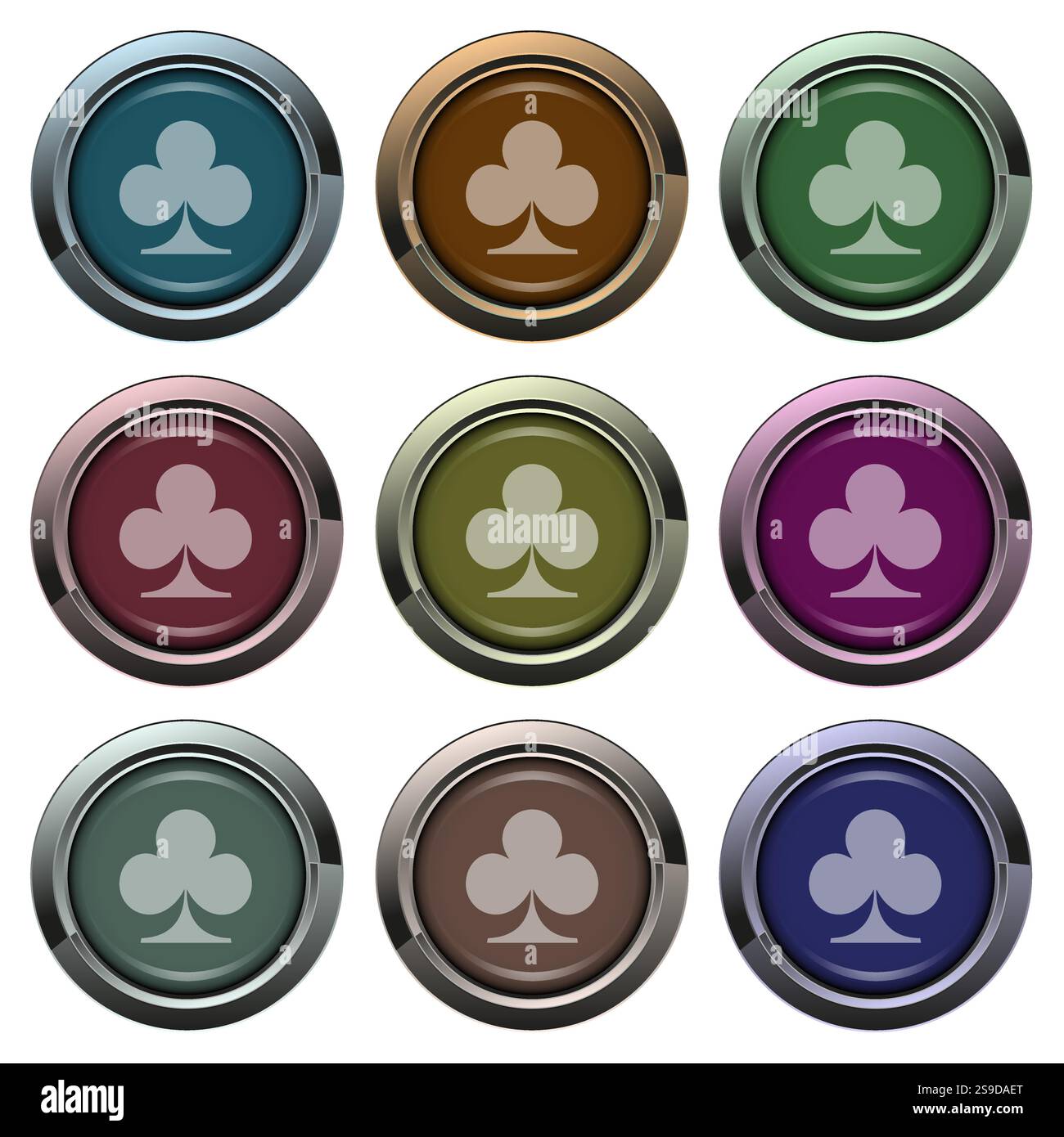 Set di bottoni colorati o badge Illustrazione Vettoriale