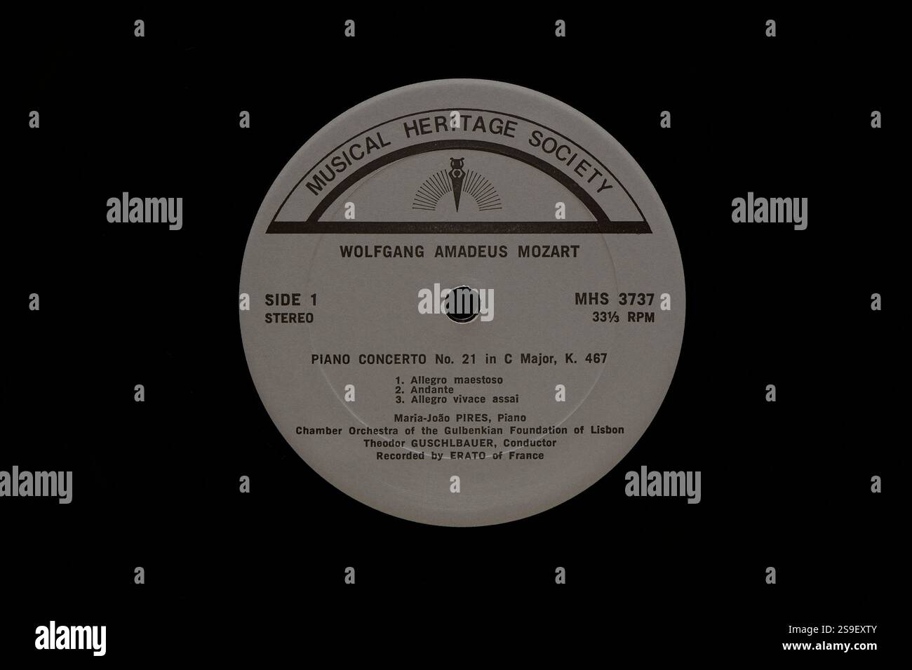 Etichetta discografica Vinthouse, Wolfgang Amadeus Mozart, Musical Heritage Society, fondata nel 1962 Foto Stock