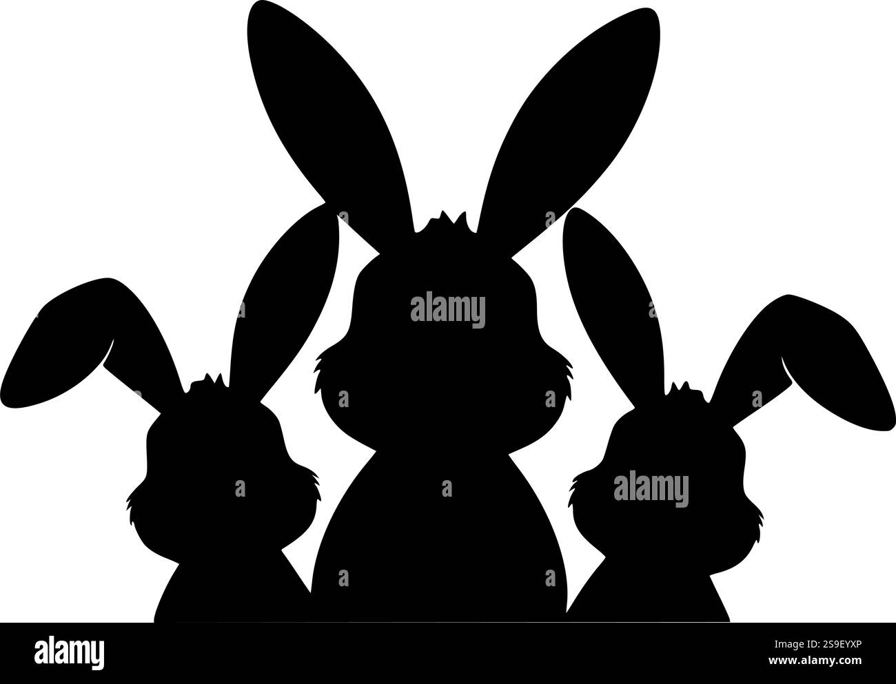 Incantevole silhouette familiare coniglietto, perfetta per artigianato, sublimazione e decorazioni stagionali a tema pasquale! Illustrazione Vettoriale