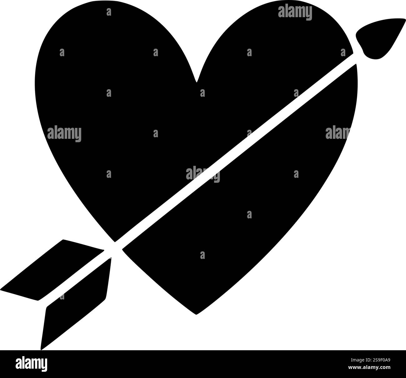 Cuore con silhouette a freccia perfetto per l'artigianato di San Valentino, design romantici e progetti di sublimazione Illustrazione Vettoriale