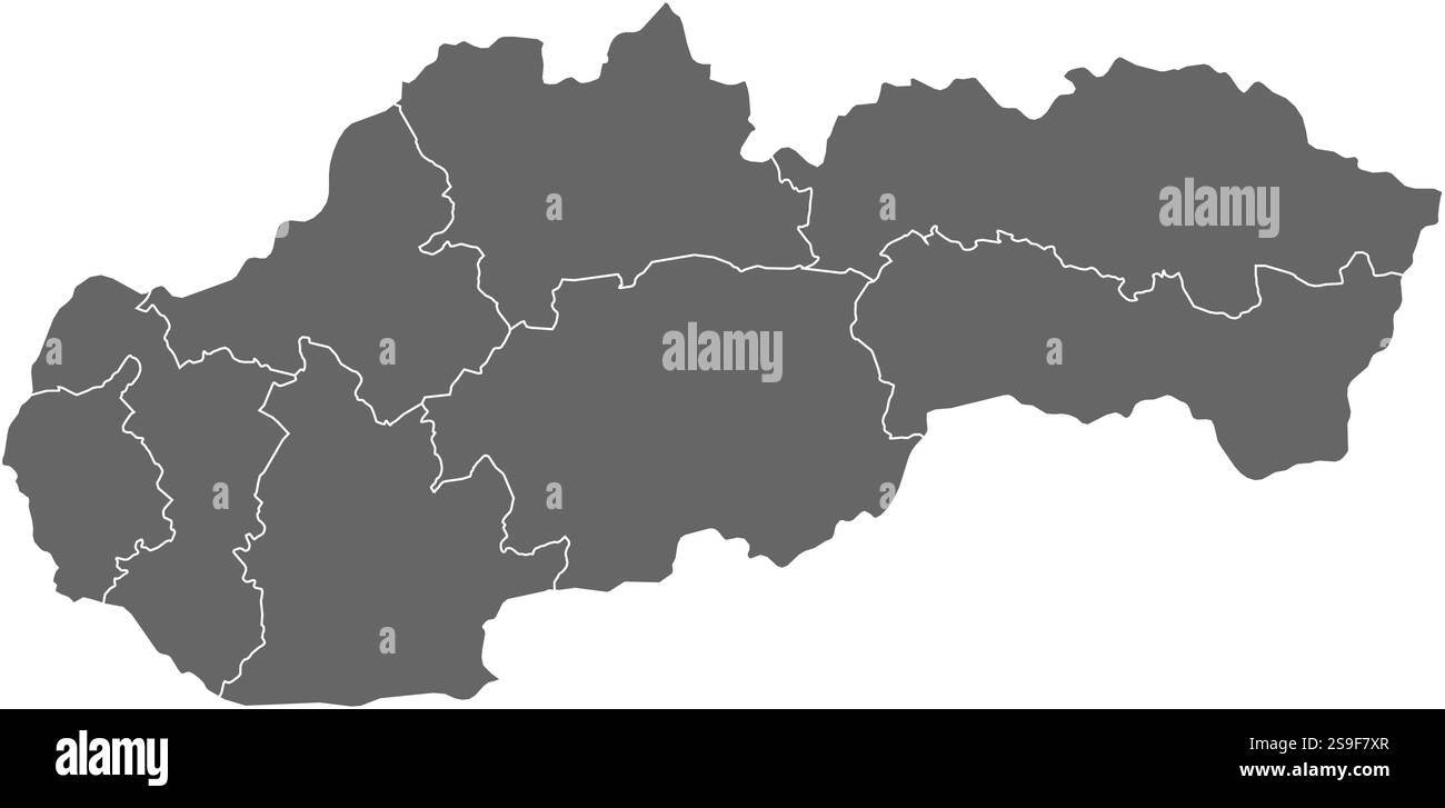 Mappa della Slovacchia come zona buia. Illustrazione Vettoriale