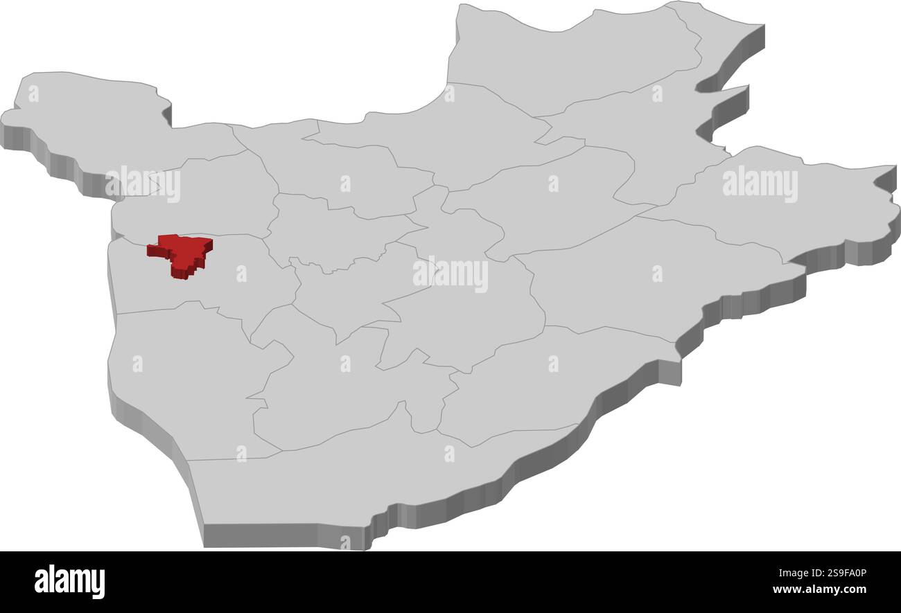 Mappa del Burundi come un pezzo grigio, Bujumbura Mairie è evidenziato in rosso. Illustrazione Vettoriale