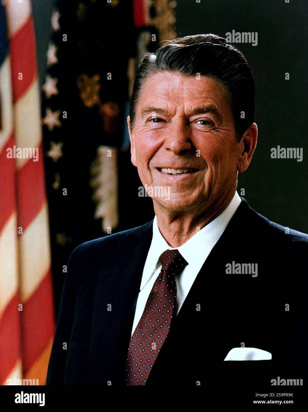 Ex presidente degli Stati Uniti Ronald Regan, ritratto ufficiale 1981 Foto Stock